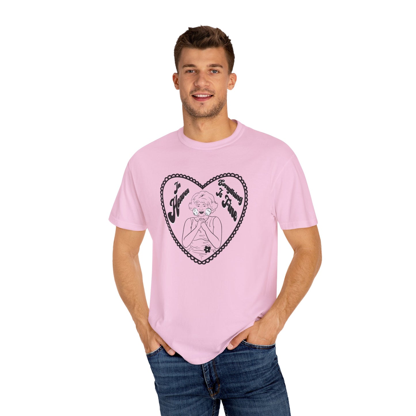 Lady in the Radiator Unisex Garment-Dyed T-shirt (Pink or Grey)