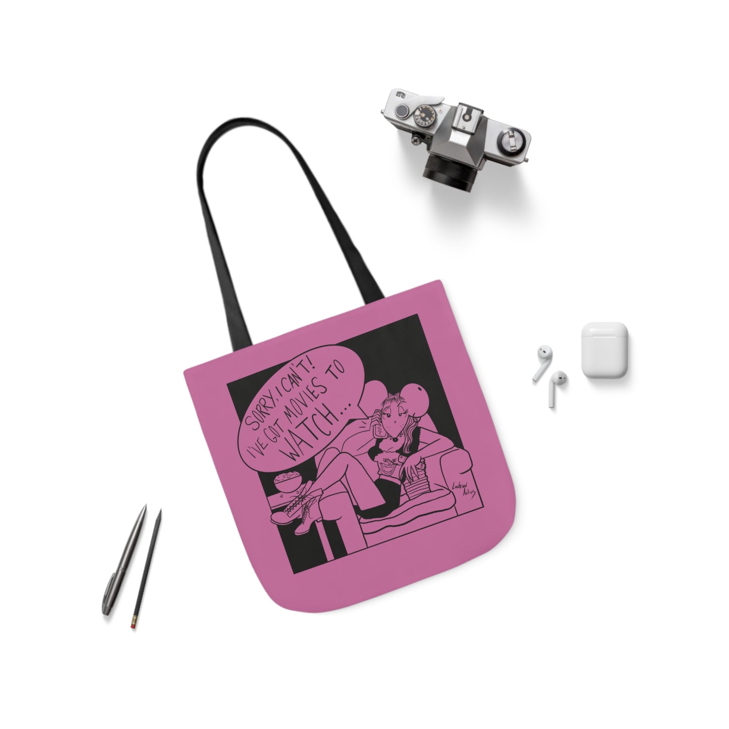 Movies to Watch Rat - Pink Canvas Tote Bag