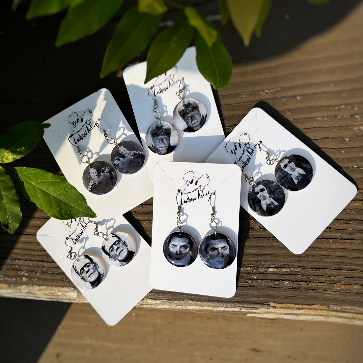 The Invisible Man Black and White Horror Earrings