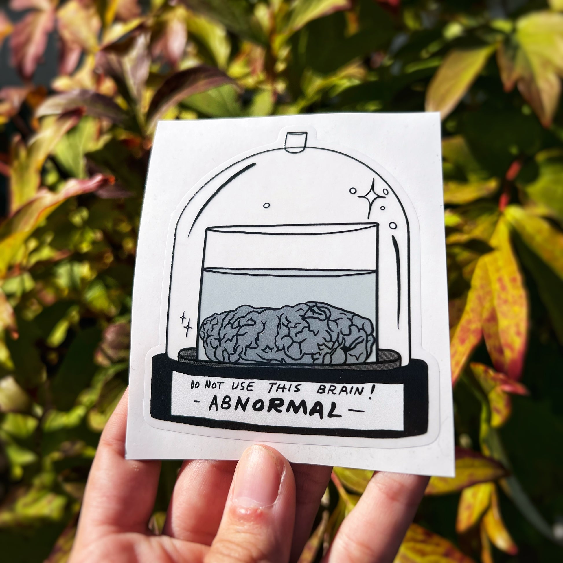 Young Frankenstein Abby Normal sticker for cult movie fans.