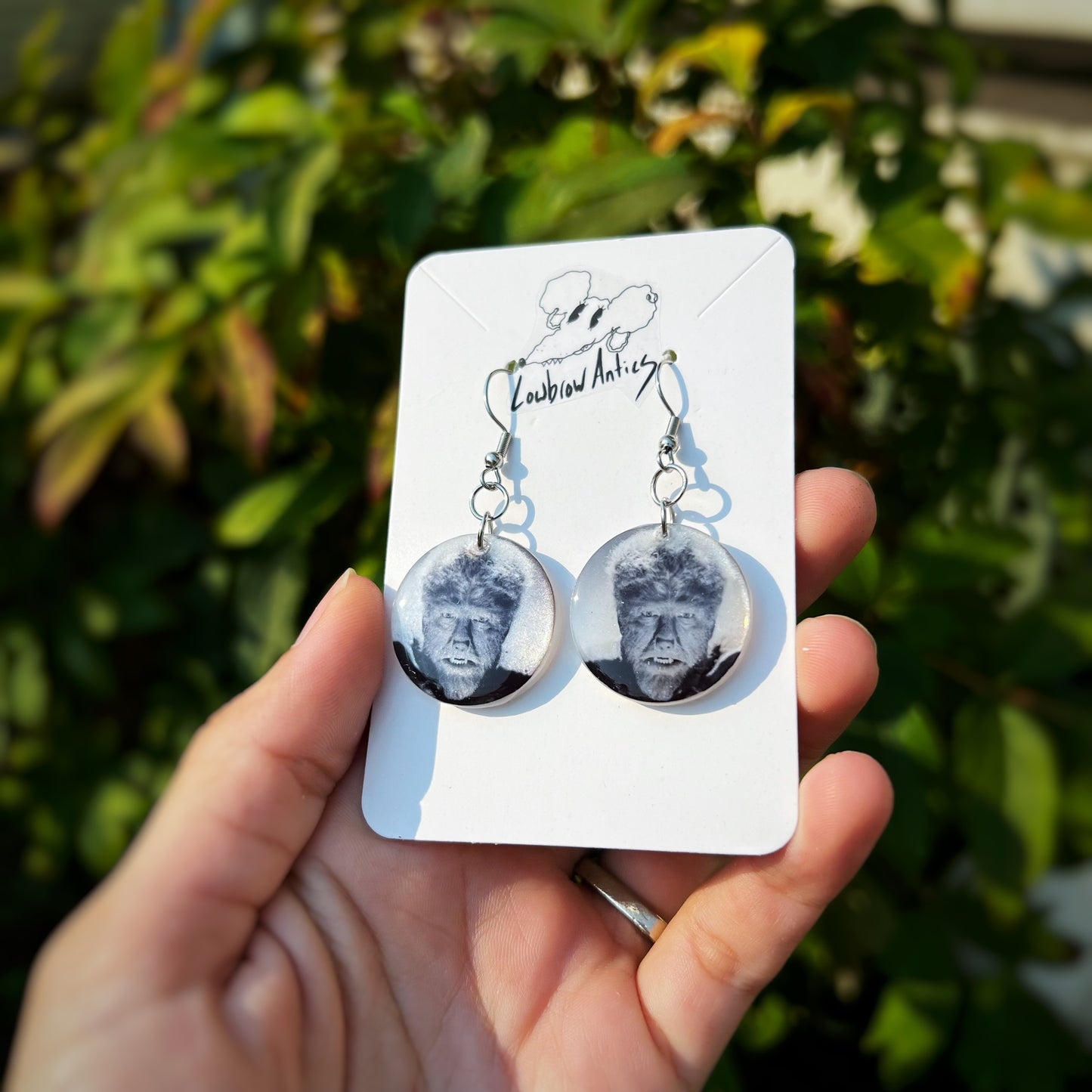 Wolfman Black and White Horror Earrings