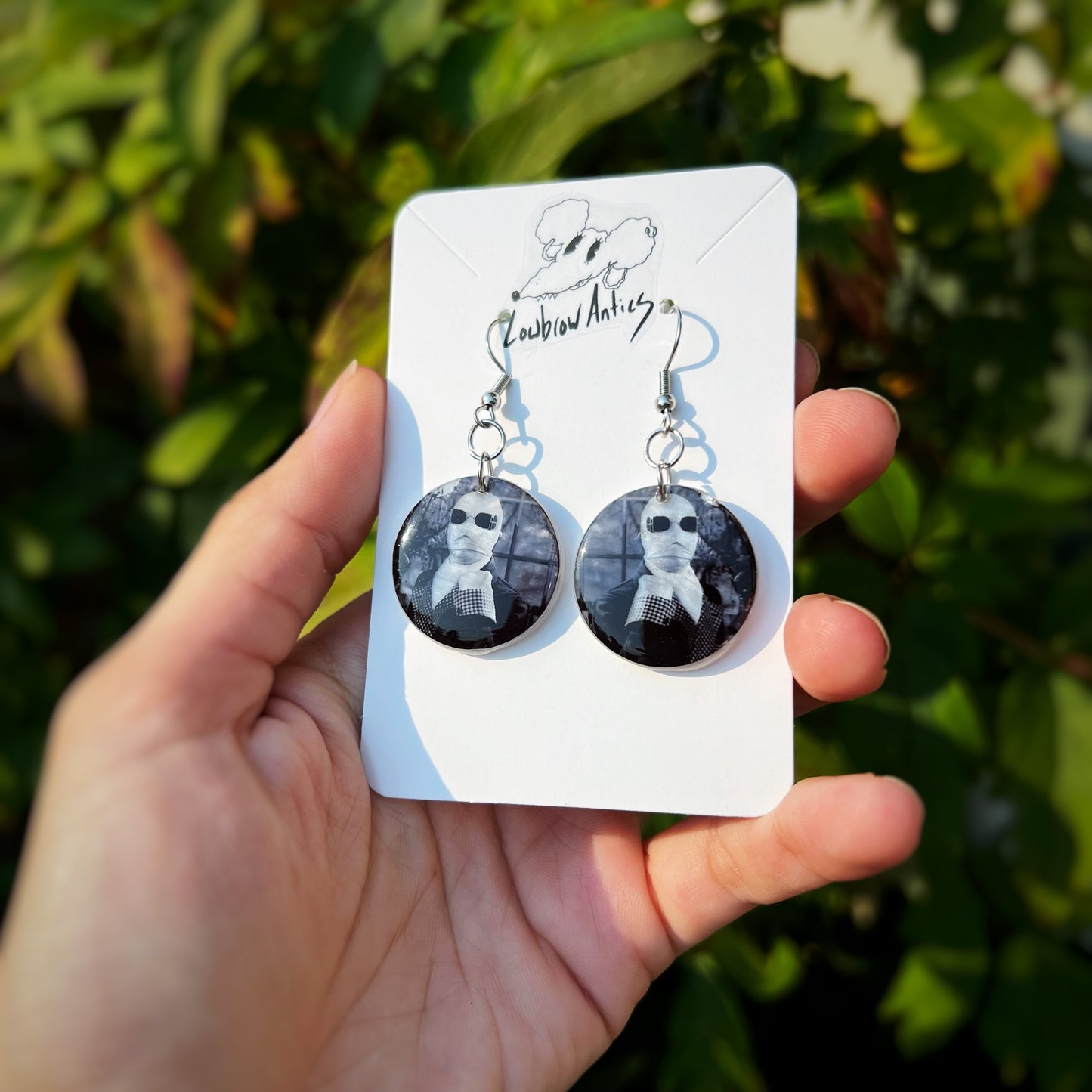 The Invisible Man Black and White Horror Earrings