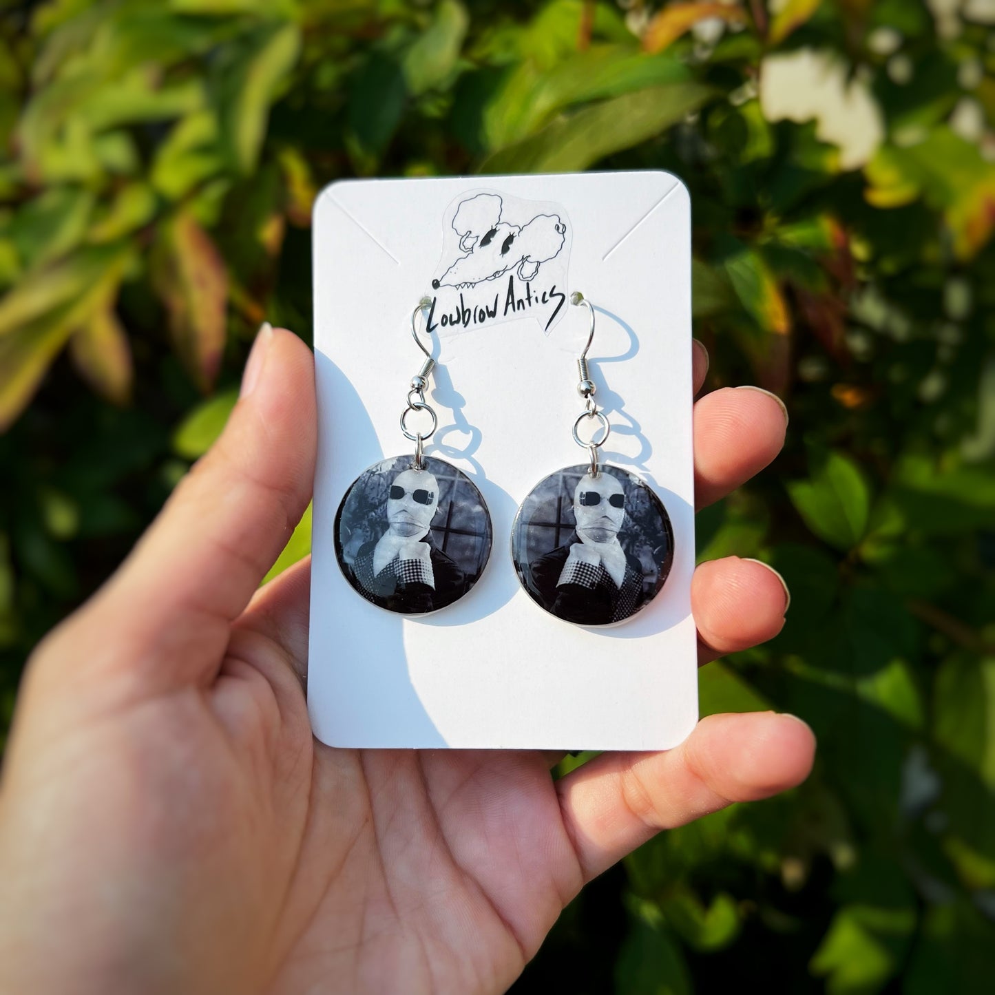 The Invisible Man Black and White Horror Earrings