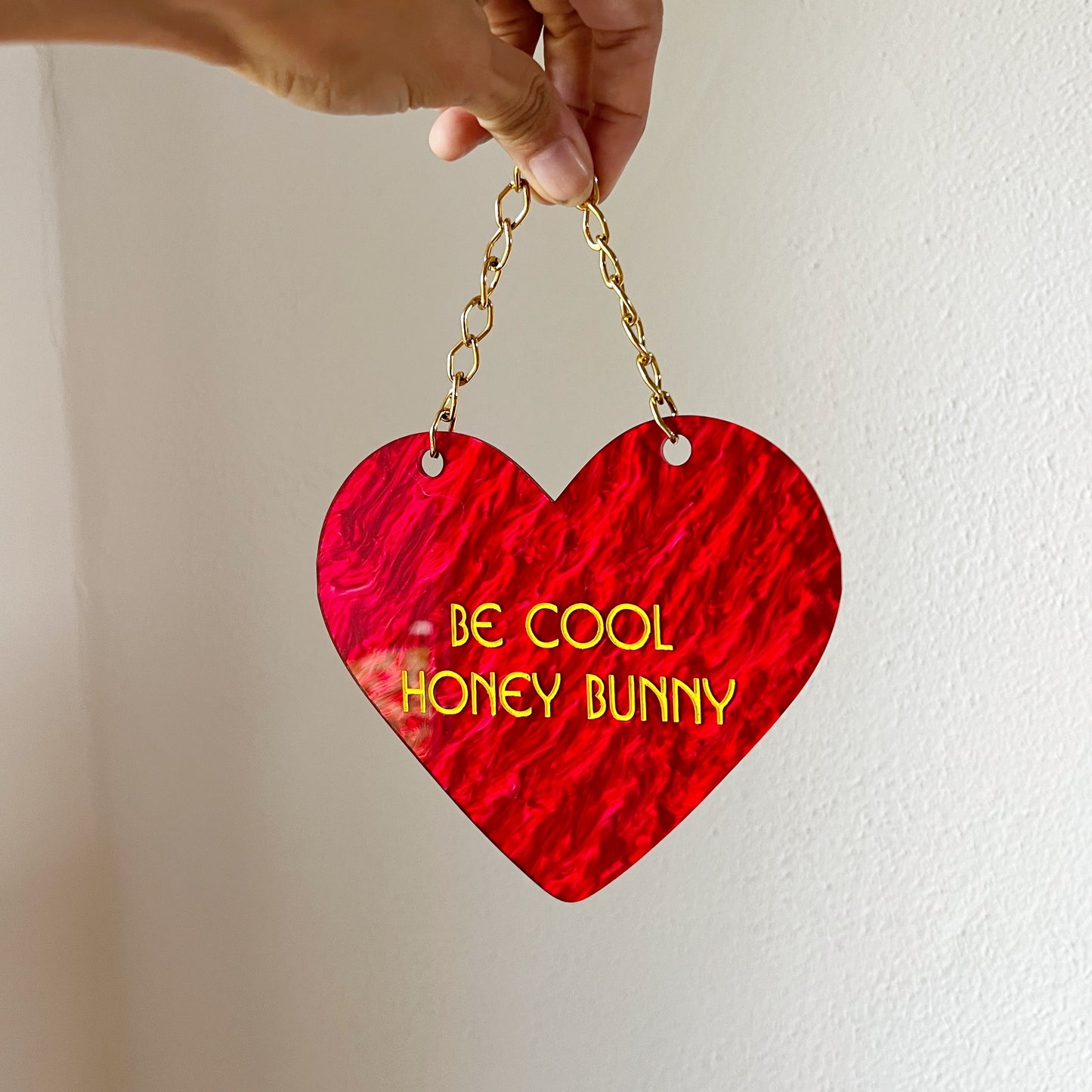 Be Cool Honey Bunny Heart Wall Hanging