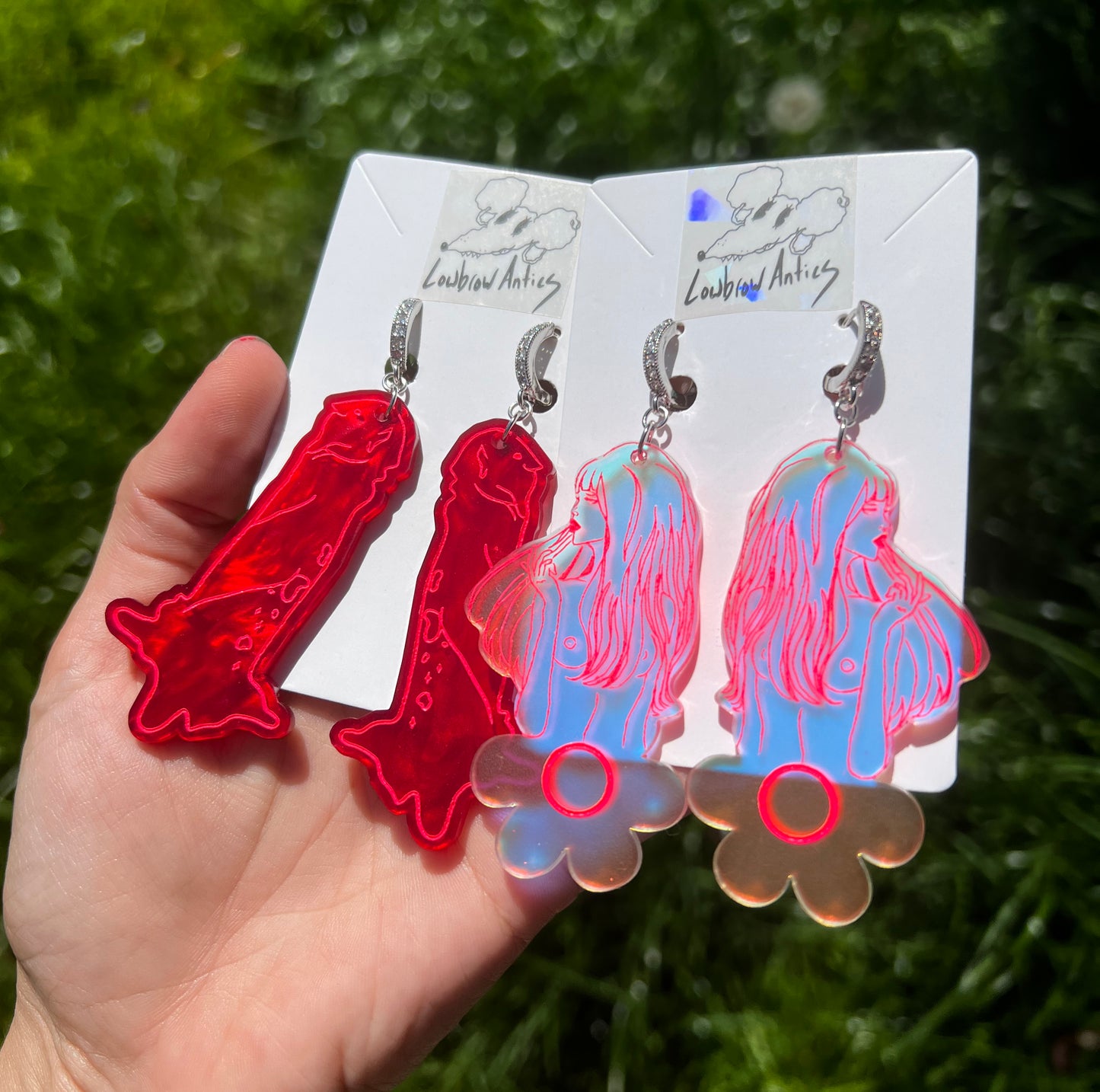 Handmade devil earrings inspired by Belladonna of Sadness.