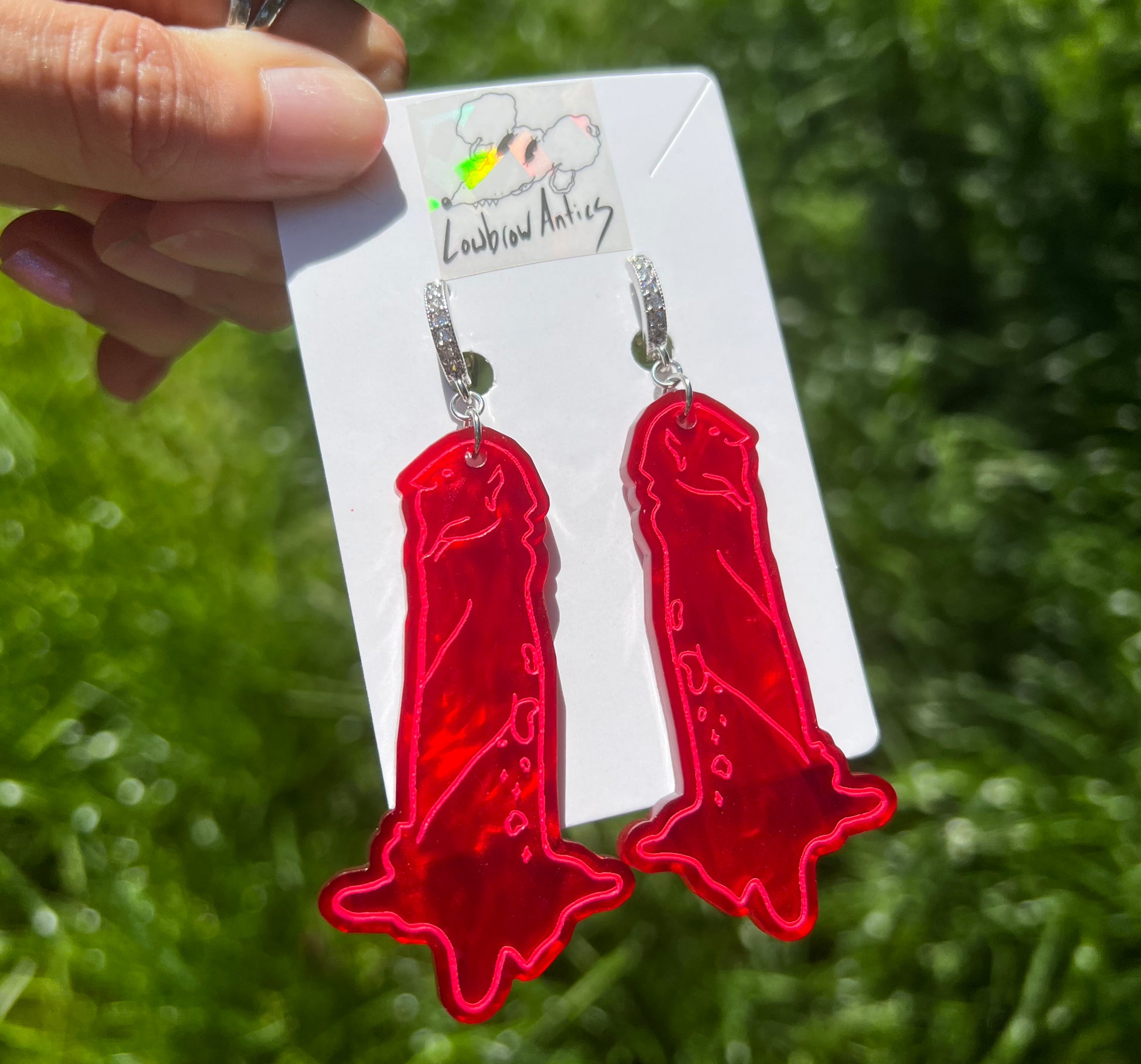 Handmade devil earrings inspired by Belladonna of Sadness.