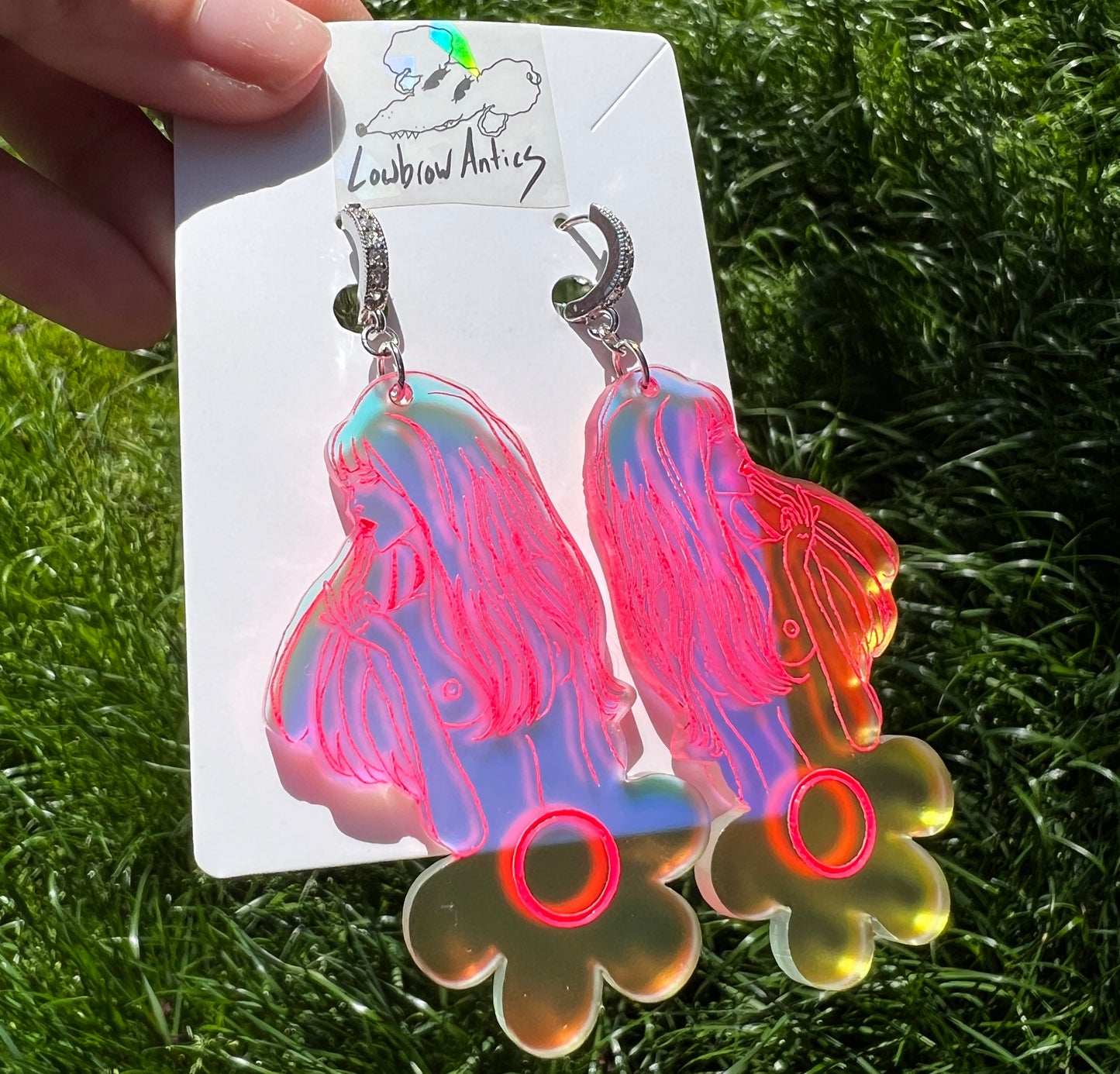 Handmade floral earrings inspired by Belladonna of Sadness.