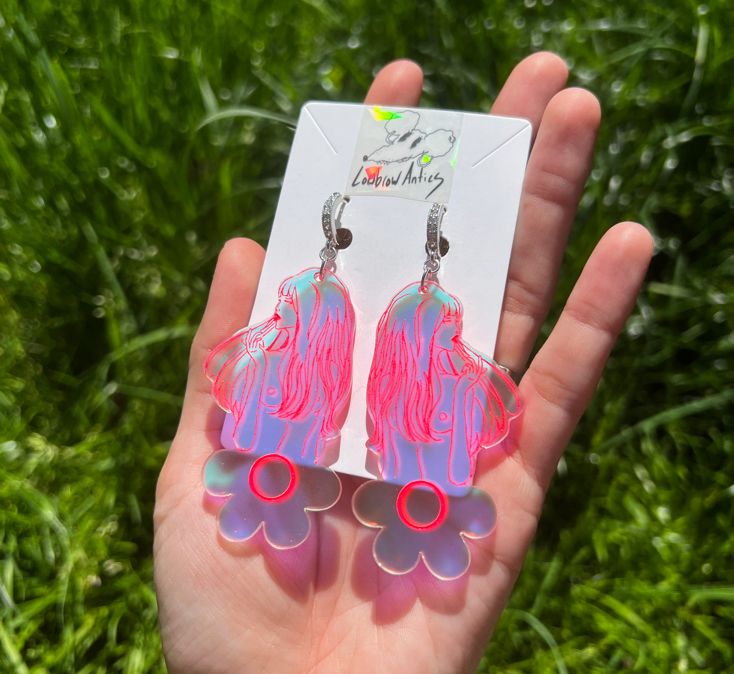 Handmade floral earrings inspired by Belladonna of Sadness.