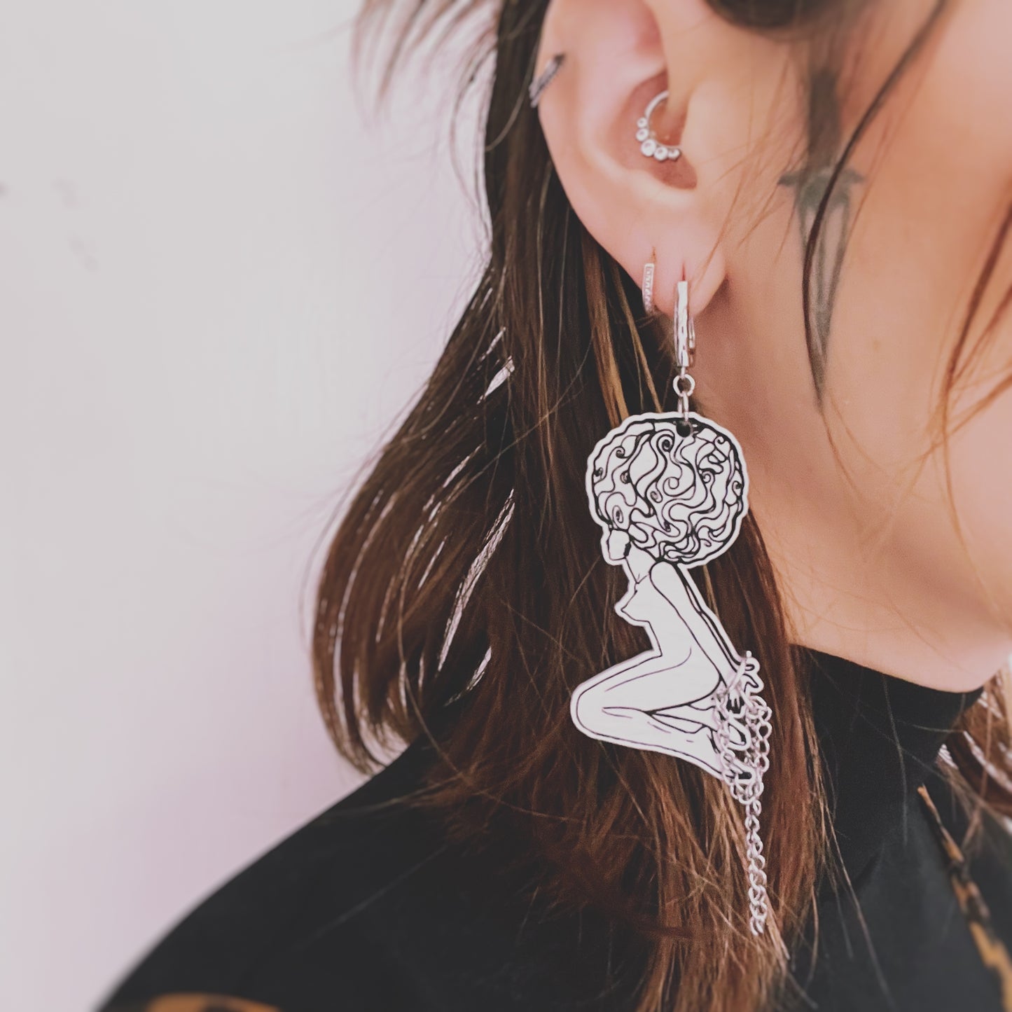 Handmade Milk Maiden earrings inspired by A Clockwork Orange.