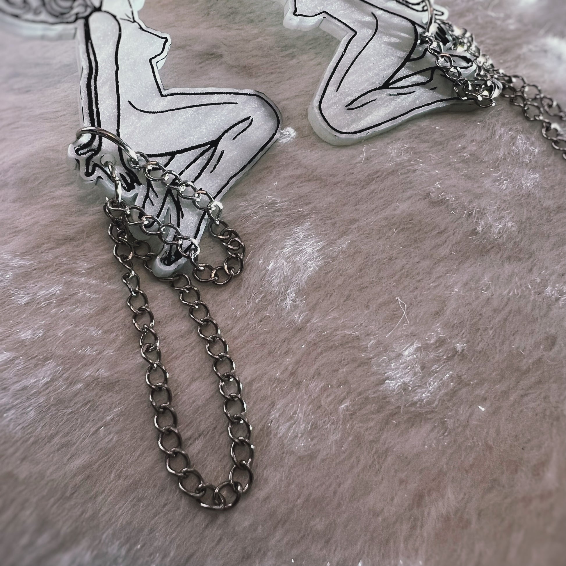 Handmade Milk Maiden earrings inspired by A Clockwork Orange.