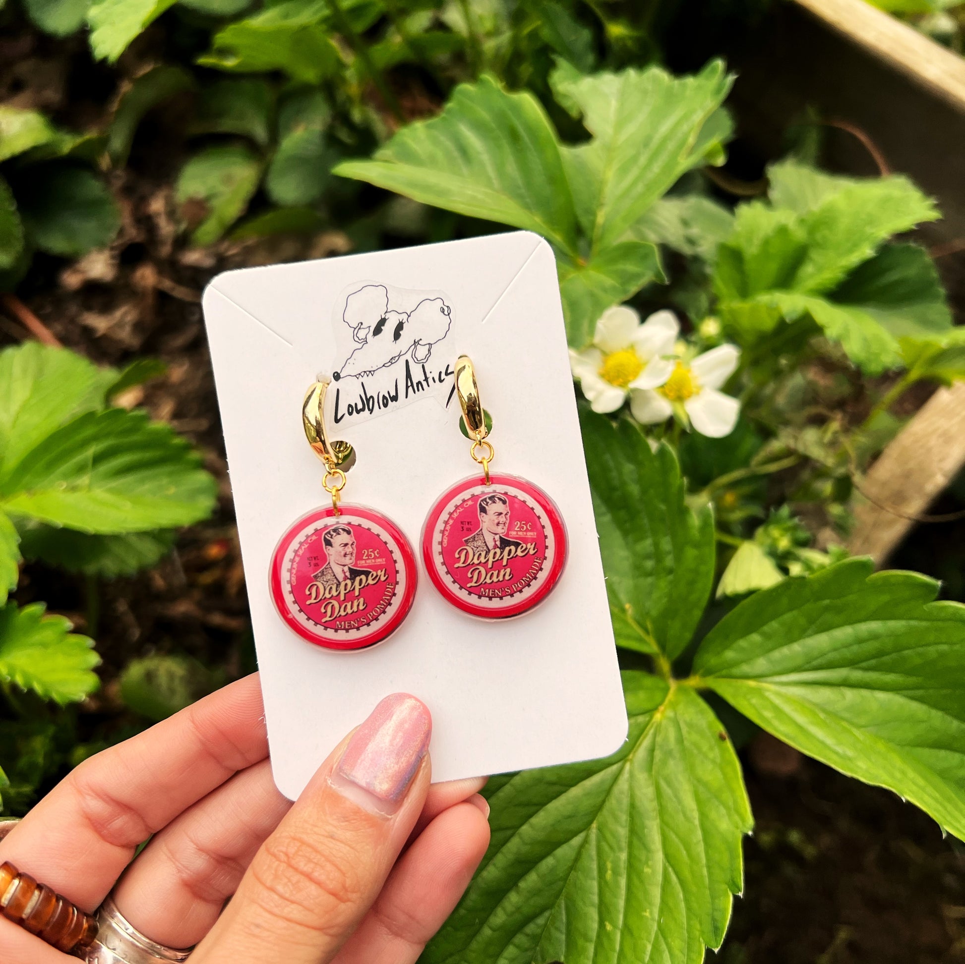 Handmade Dapper Dan hoop earrings inspired by O Brother, Where Art Thou?