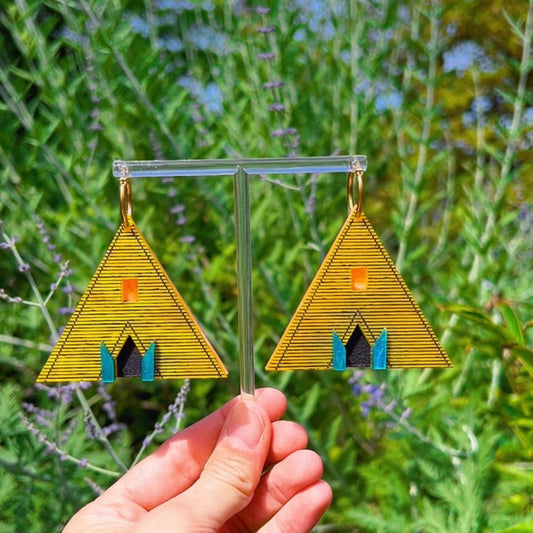 Midsommar Inspired Hårga Temple Layered Earrings