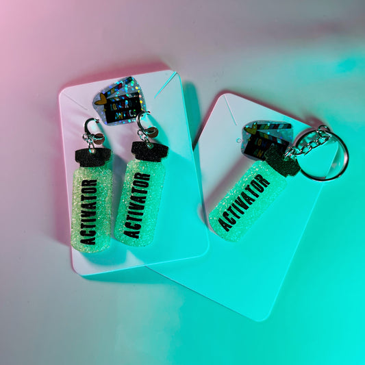 The Substance Collection – Activator Bottle Earrings and Keychains