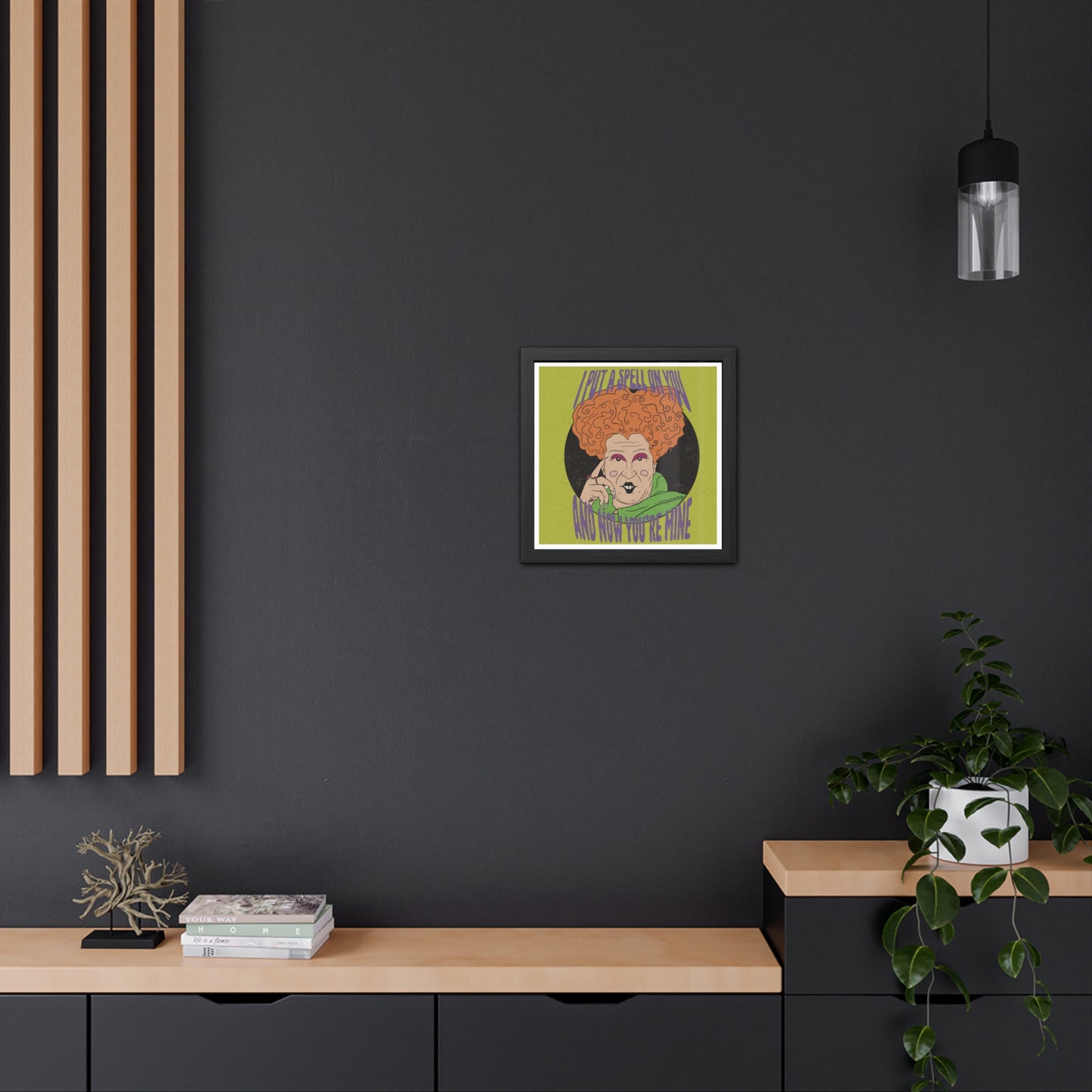Winifred Sanderson Hocus Pocus inspired art print – spooky witchy wall decor for Halloween lovers.