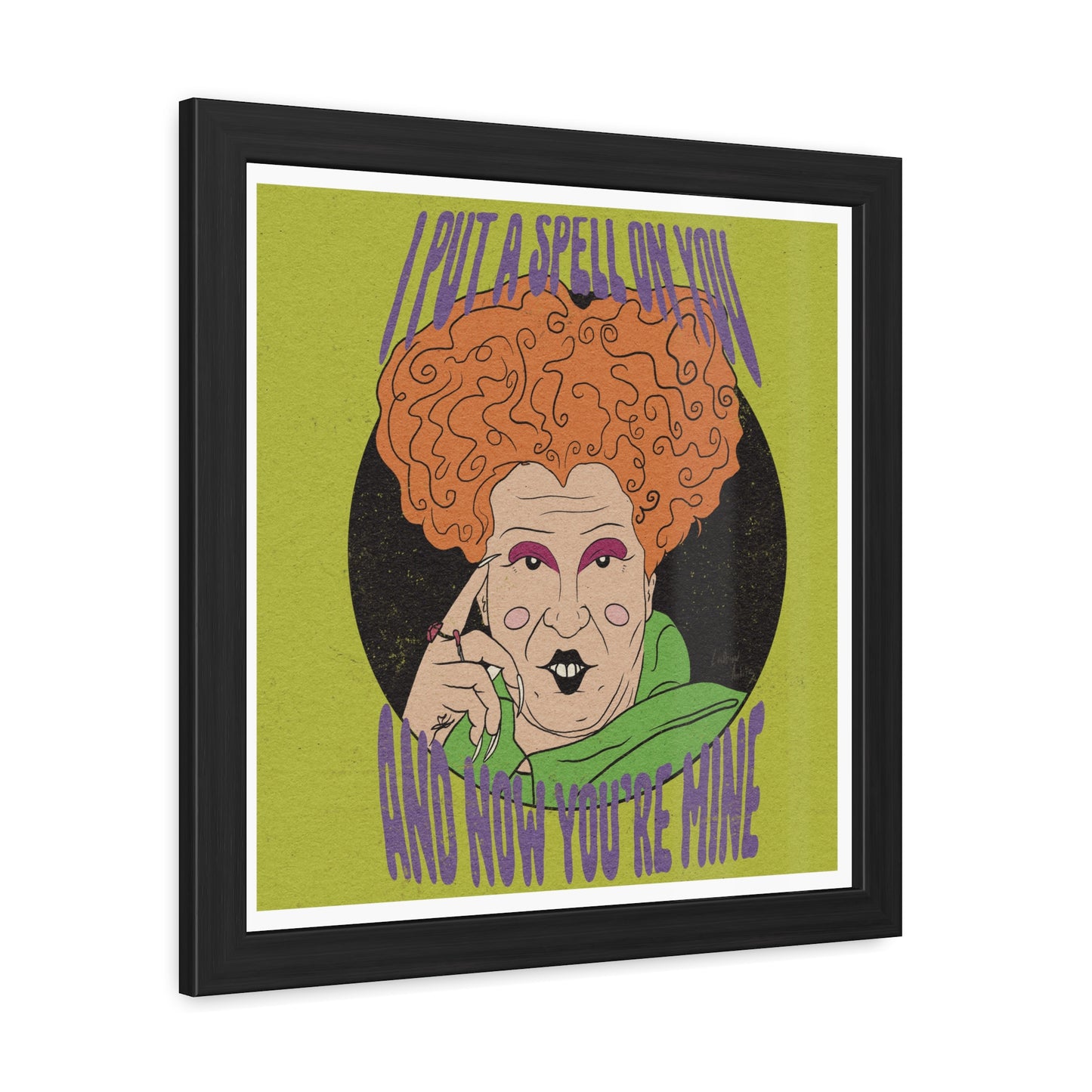 Winifred Sanderson Hocus Pocus inspired art print – spooky witchy wall decor for Halloween lovers.