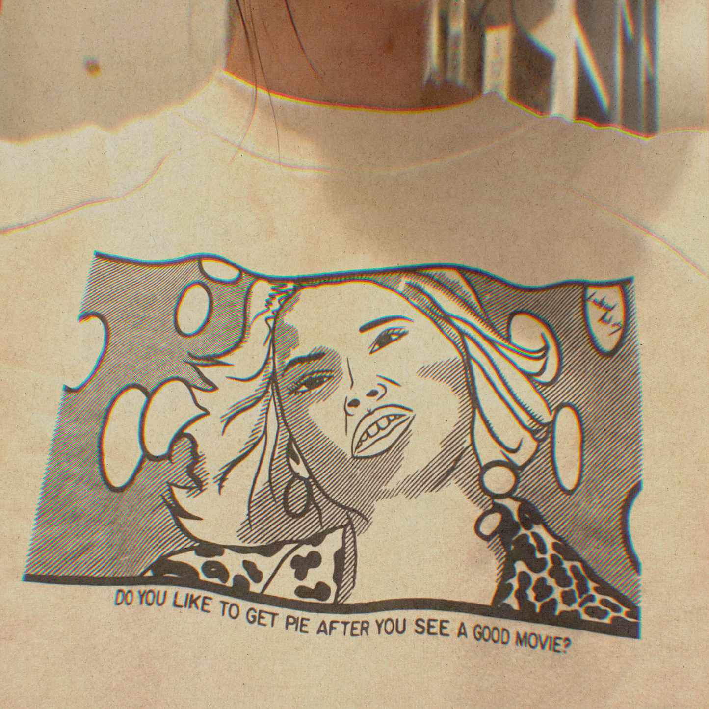 True Romance Illustrated Cropped Fleece Pullover