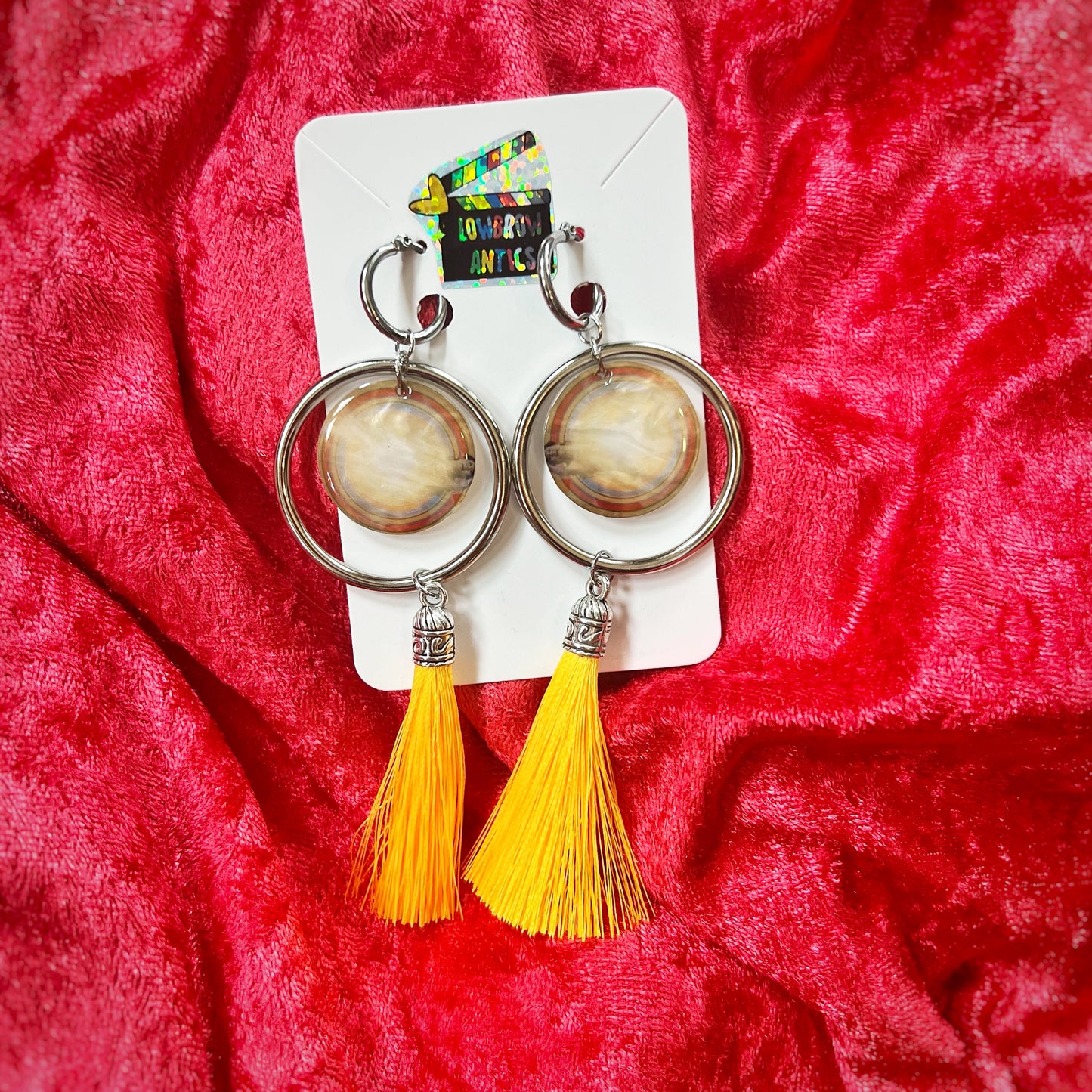 Hausu Colorful Circles Charm Tassel Earrings