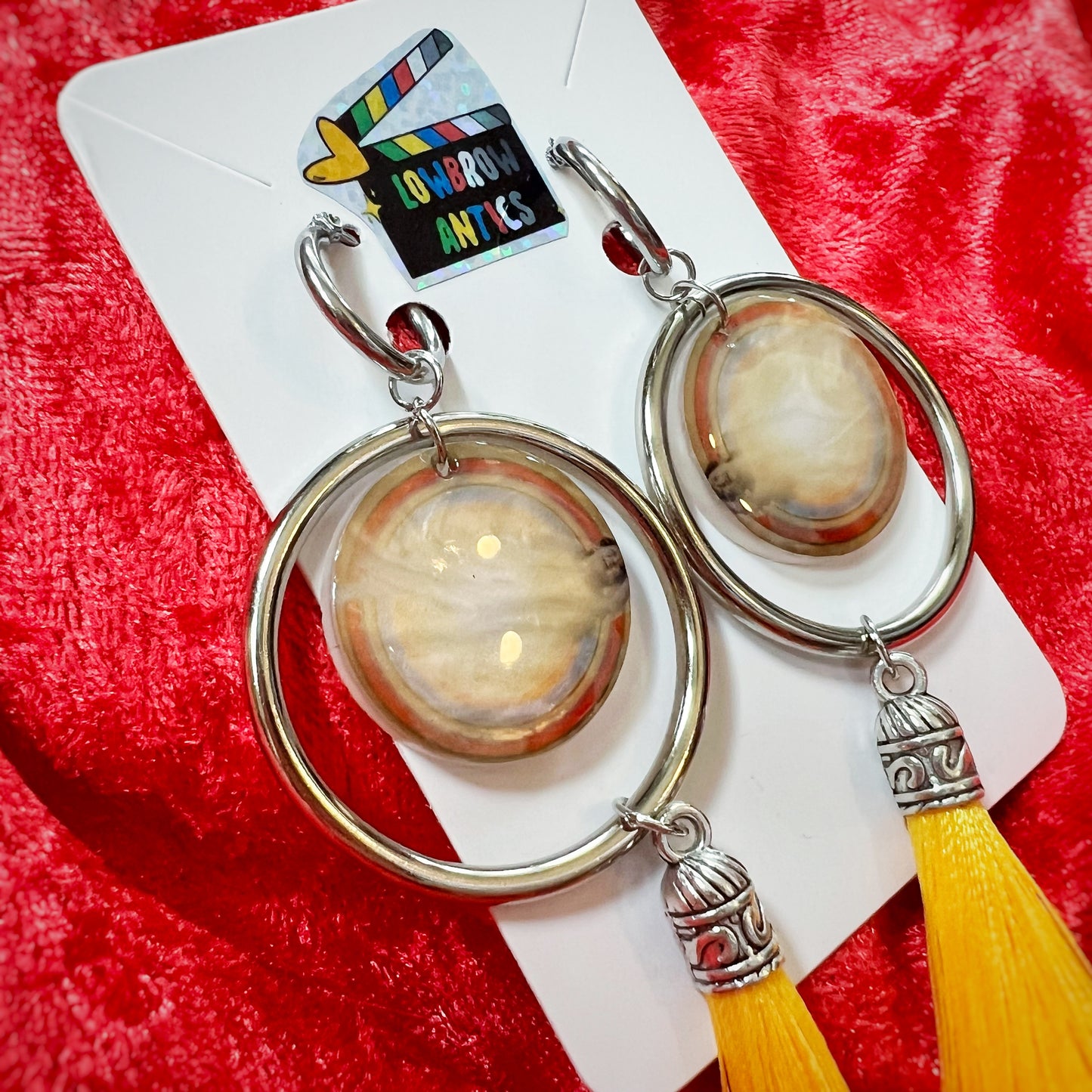 Hausu Colorful Circles Charm Tassel Earrings