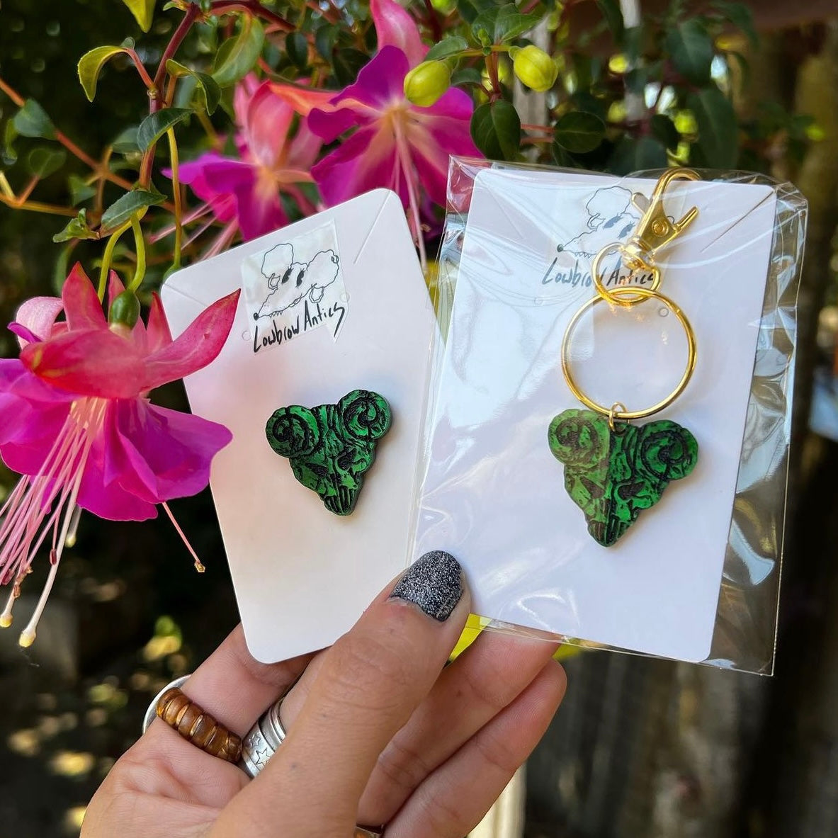 Pick of Destiny Inspired Tenacious D Pins, Keychains, and Earrings