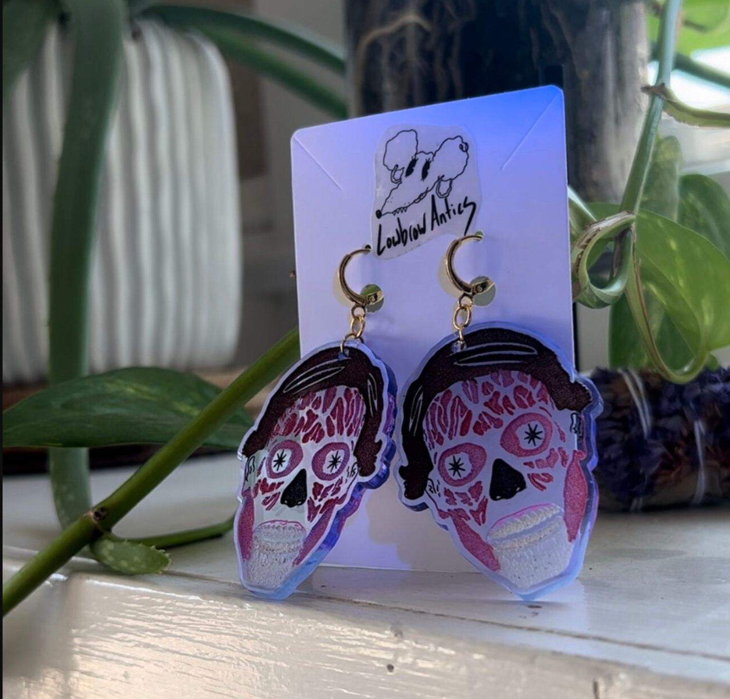 They Live Inspired Blacklight Reactive Earrings