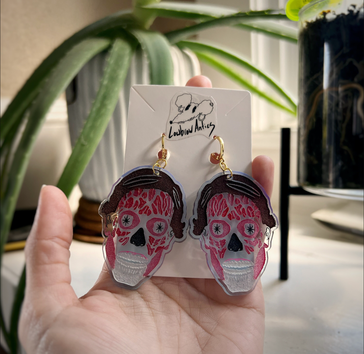 They Live Inspired Blacklight Reactive Earrings