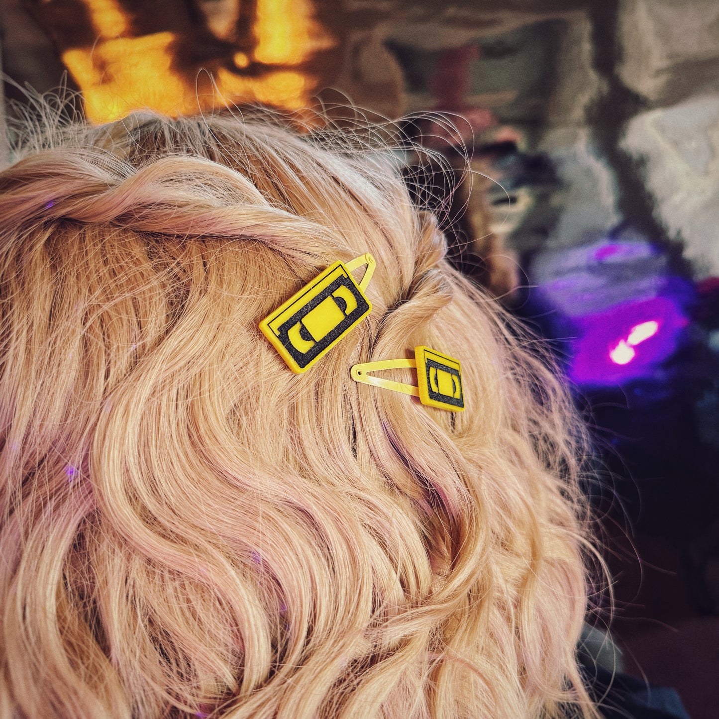 VHS Tape Hair Clips
