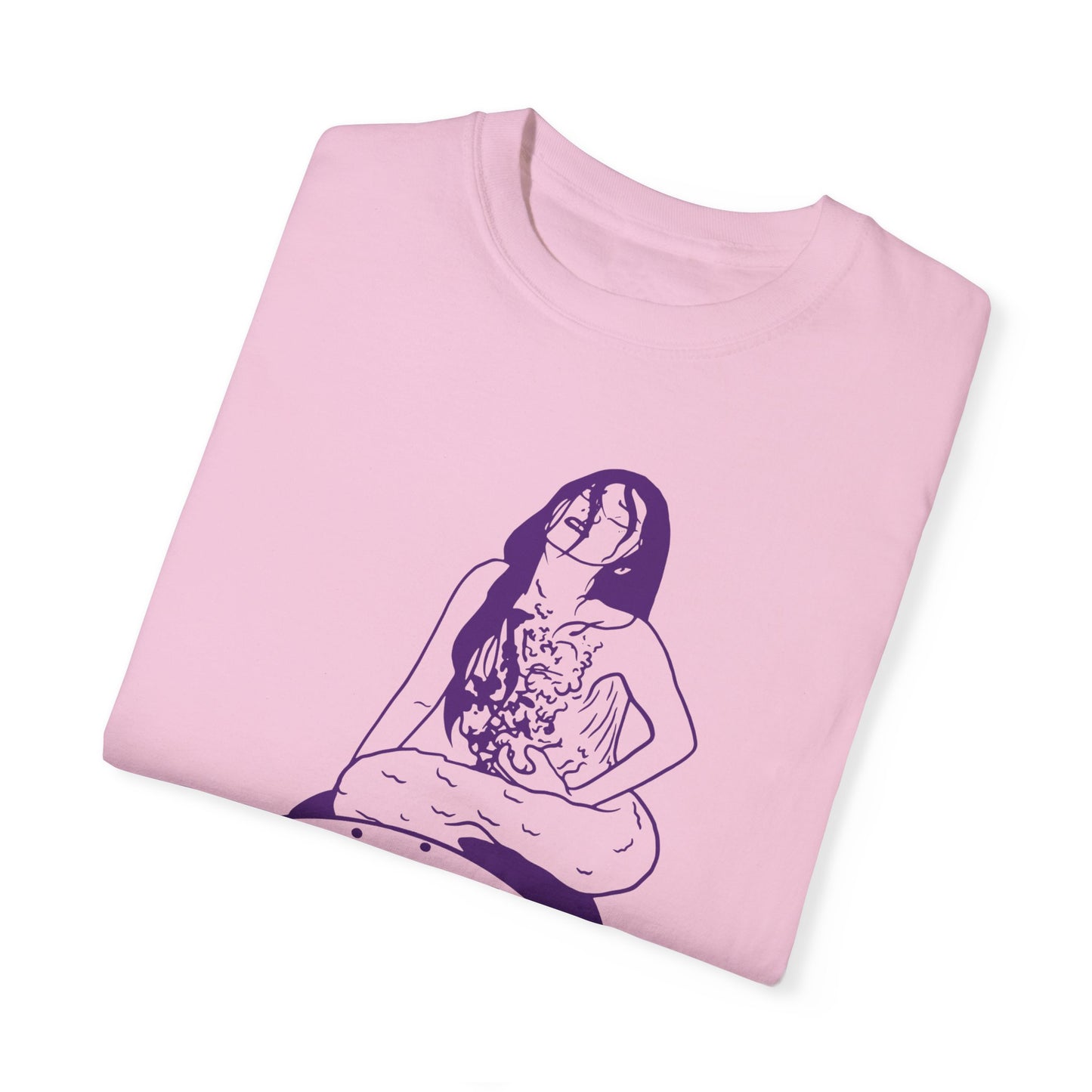 Mermaid in a Manhole (Guinea Pig) Unisex Garment-Dyed T-shirt