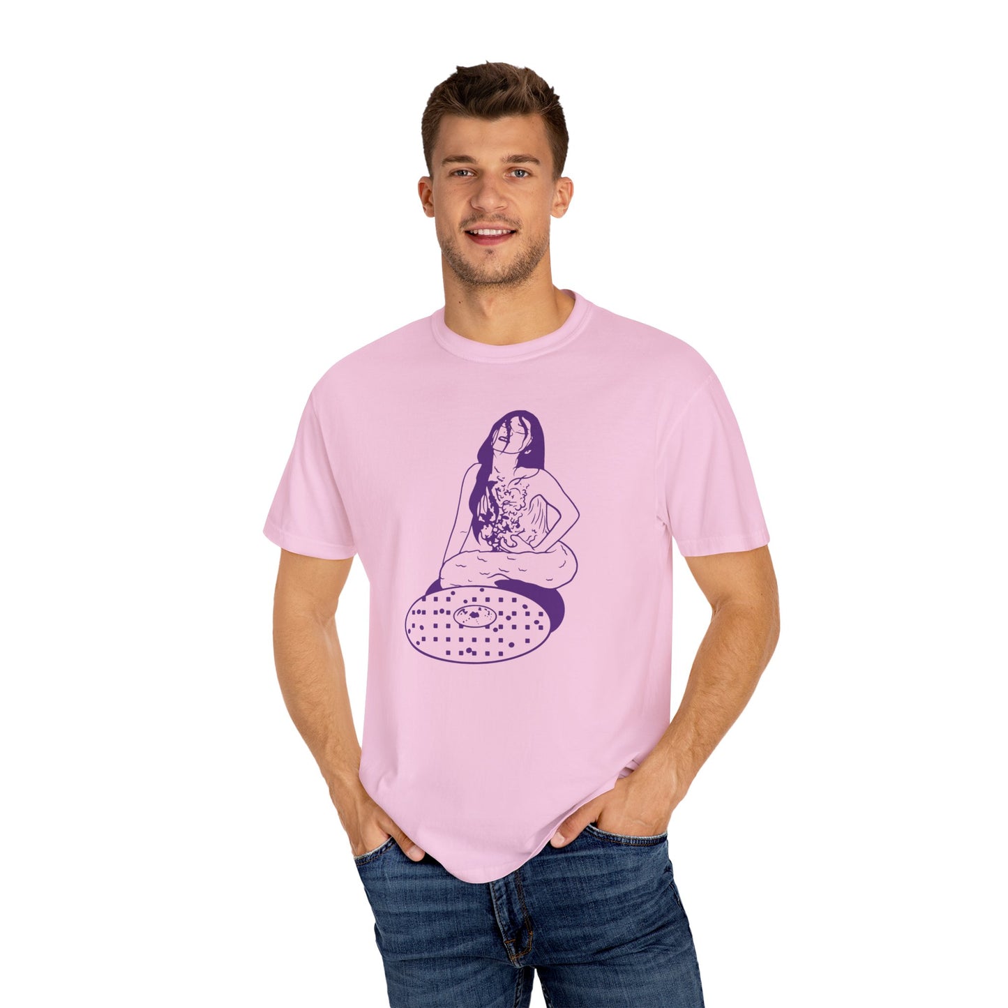 Mermaid in a Manhole (Guinea Pig) Unisex Garment-Dyed T-shirt