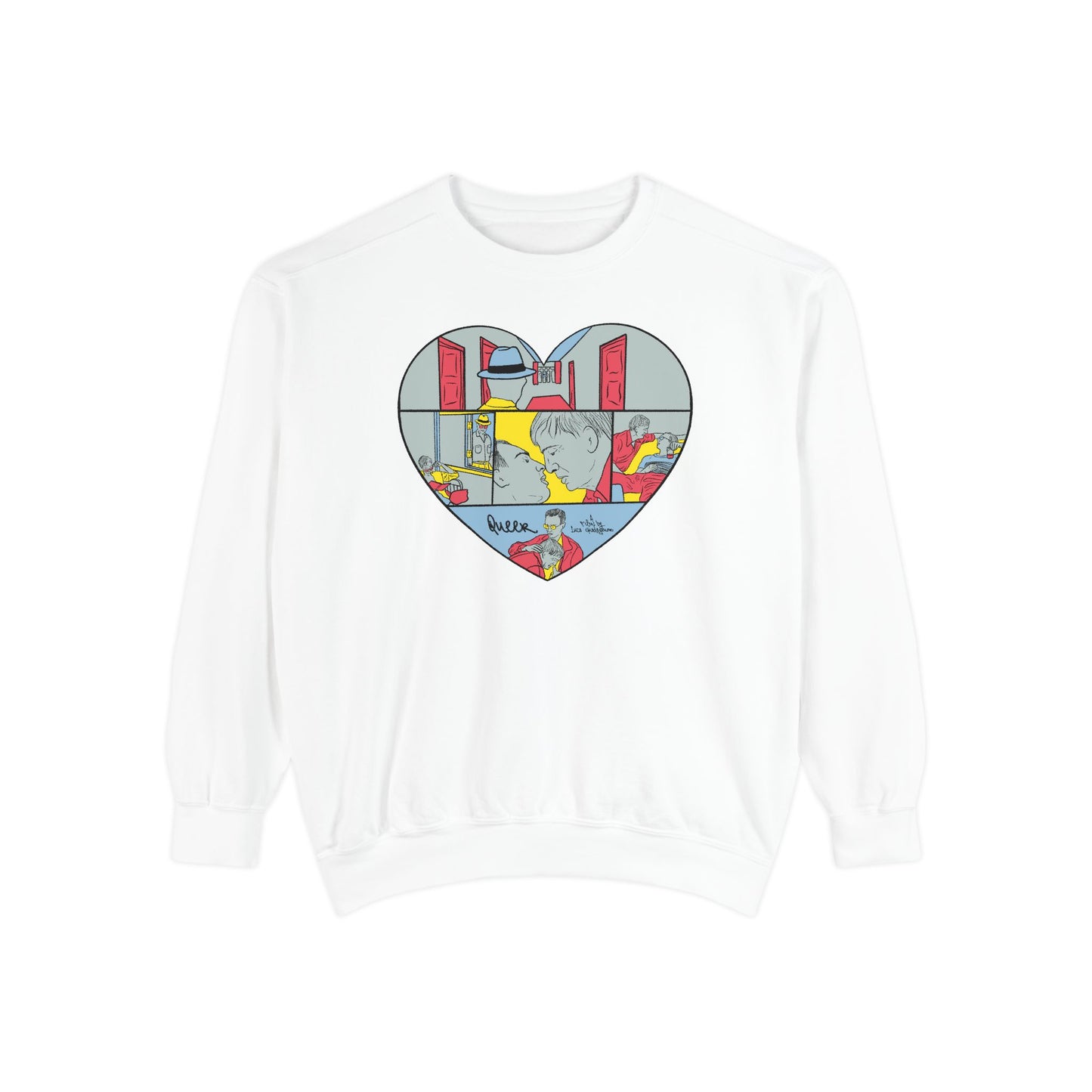 Queer Film-Inspired Illustrated Unisex Garment-Dyed Sweatshirt