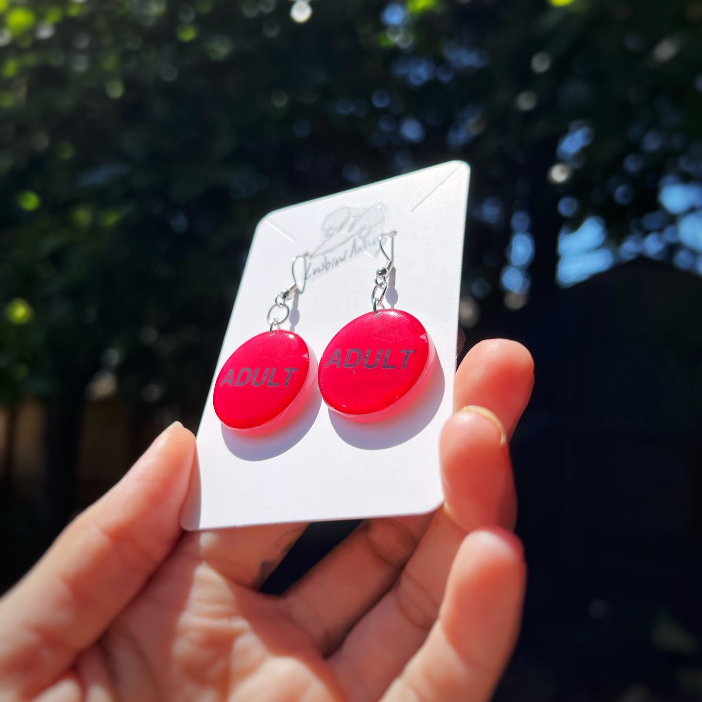 ADULTS VHS Rental Sticker Earrings