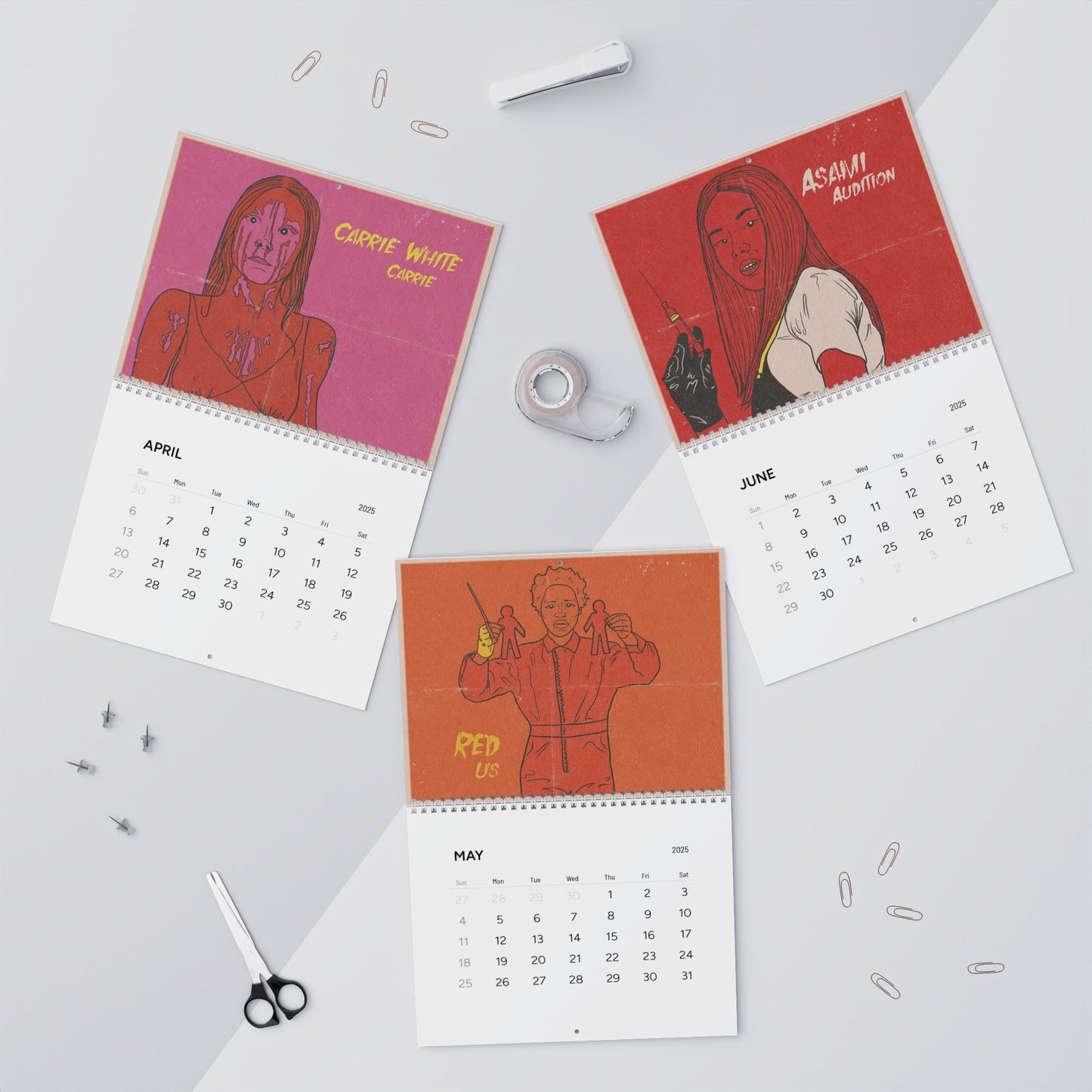 Horror Heroines Illustrated Wall Calendars (2025)