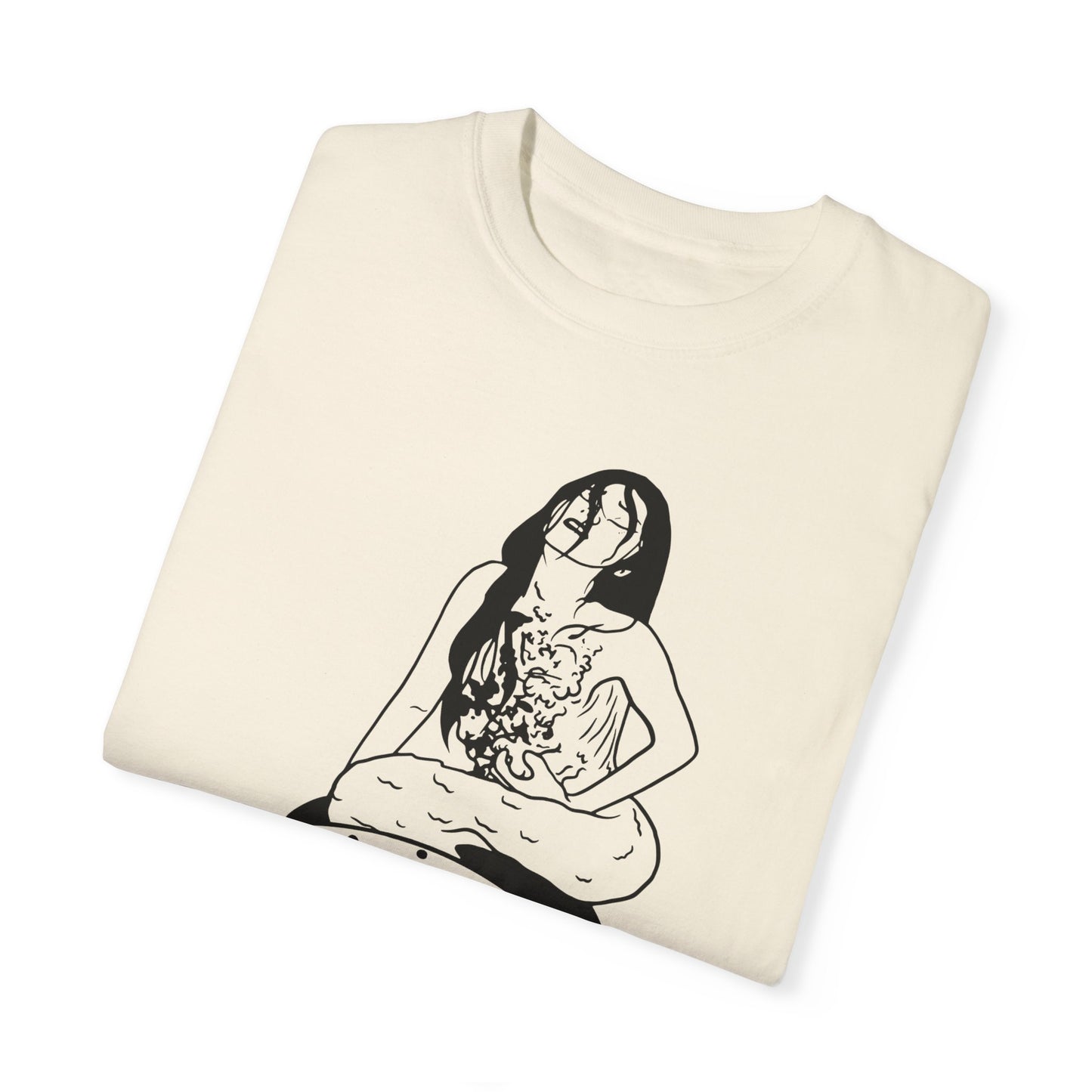 Mermaid in a Manhole (Guinea Pig) Unisex Garment-Dyed T-shirt