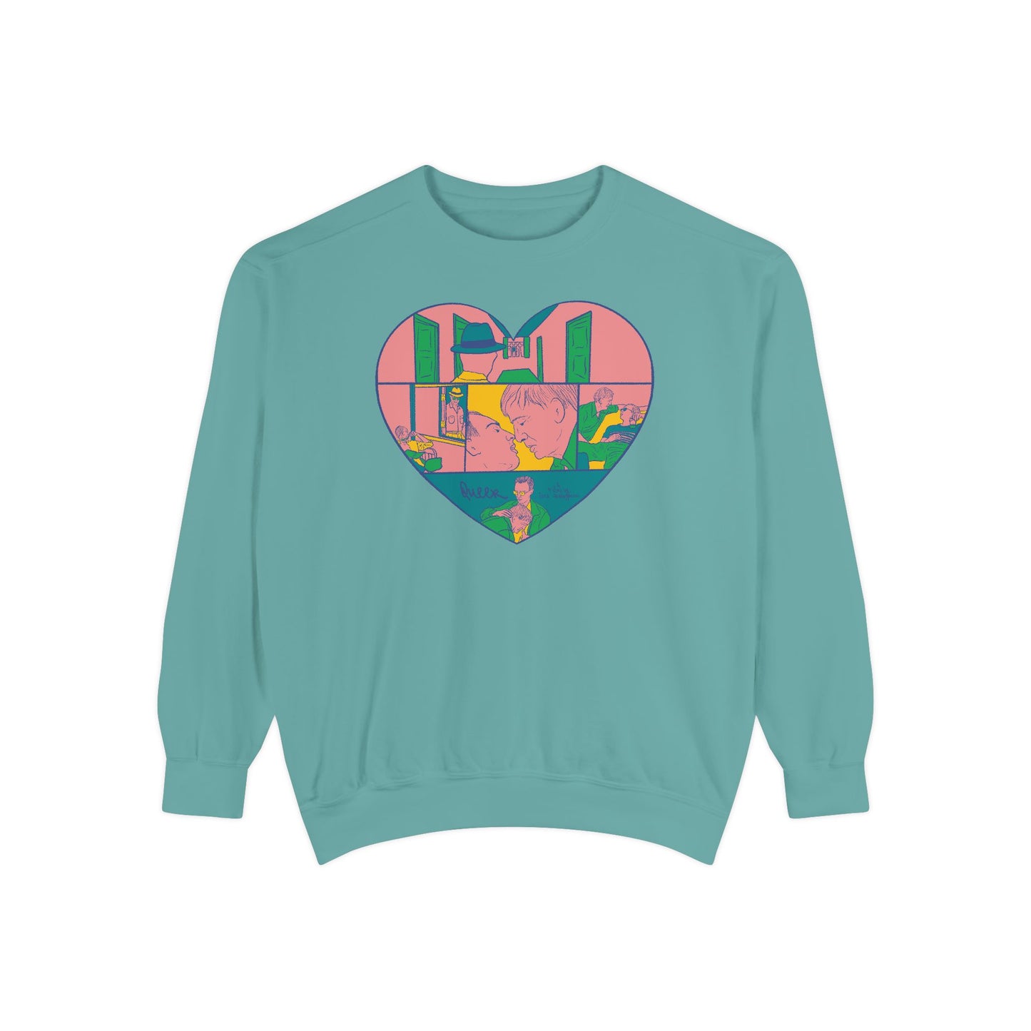 Queer Film-Inspired Illustrated Unisex Garment-Dyed Sweatshirt