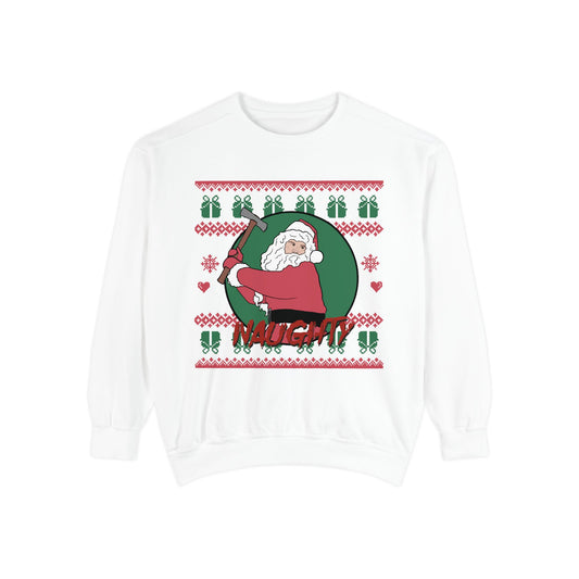 Silent Night Deadly Night Inspired Illustrated Unisex Garment-Dyed Sweatshirt
