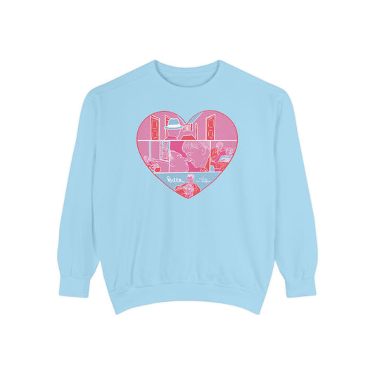 Queer Film-Inspired Illustrated Unisex Garment-Dyed Sweatshirt