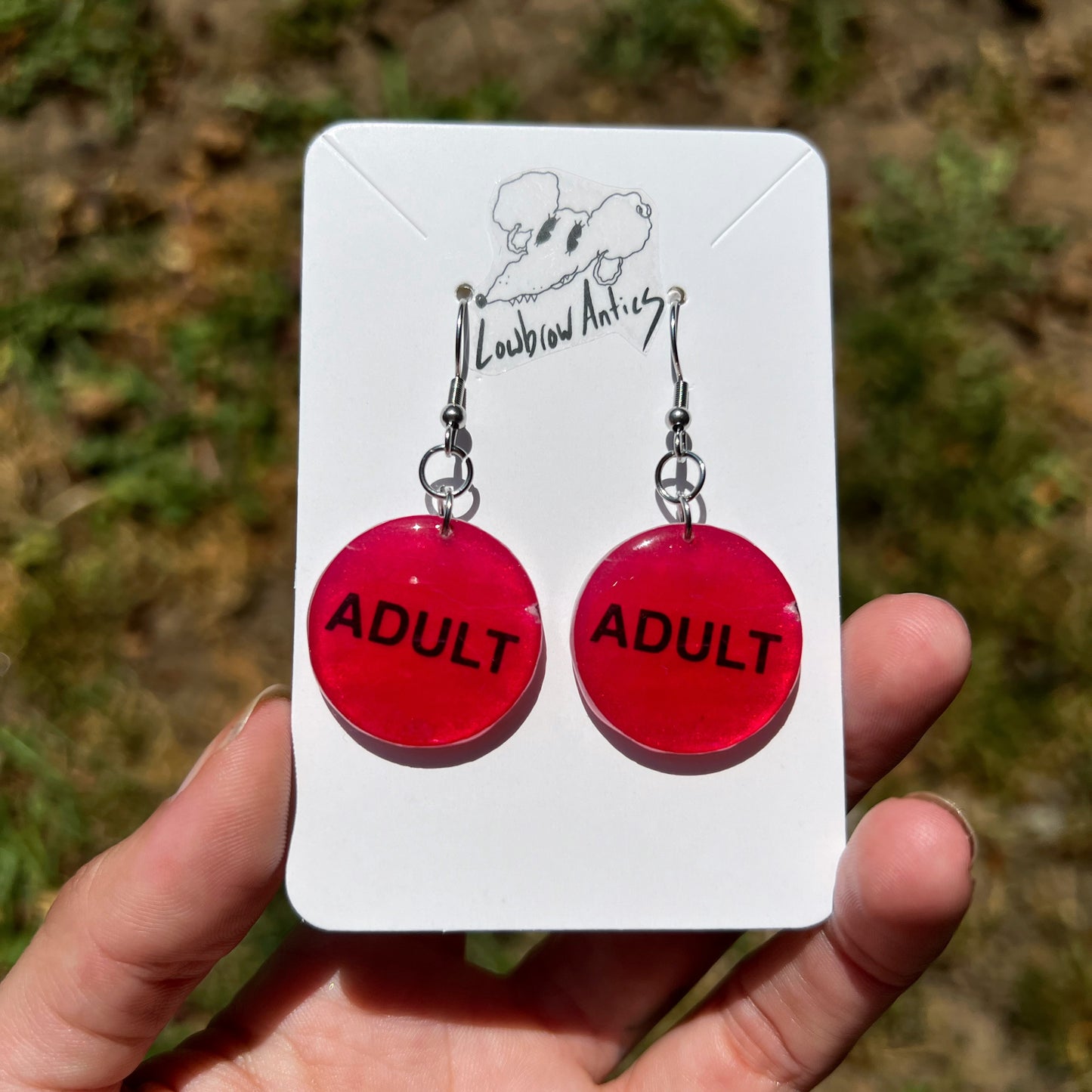 ADULTS VHS Rental Sticker Earrings