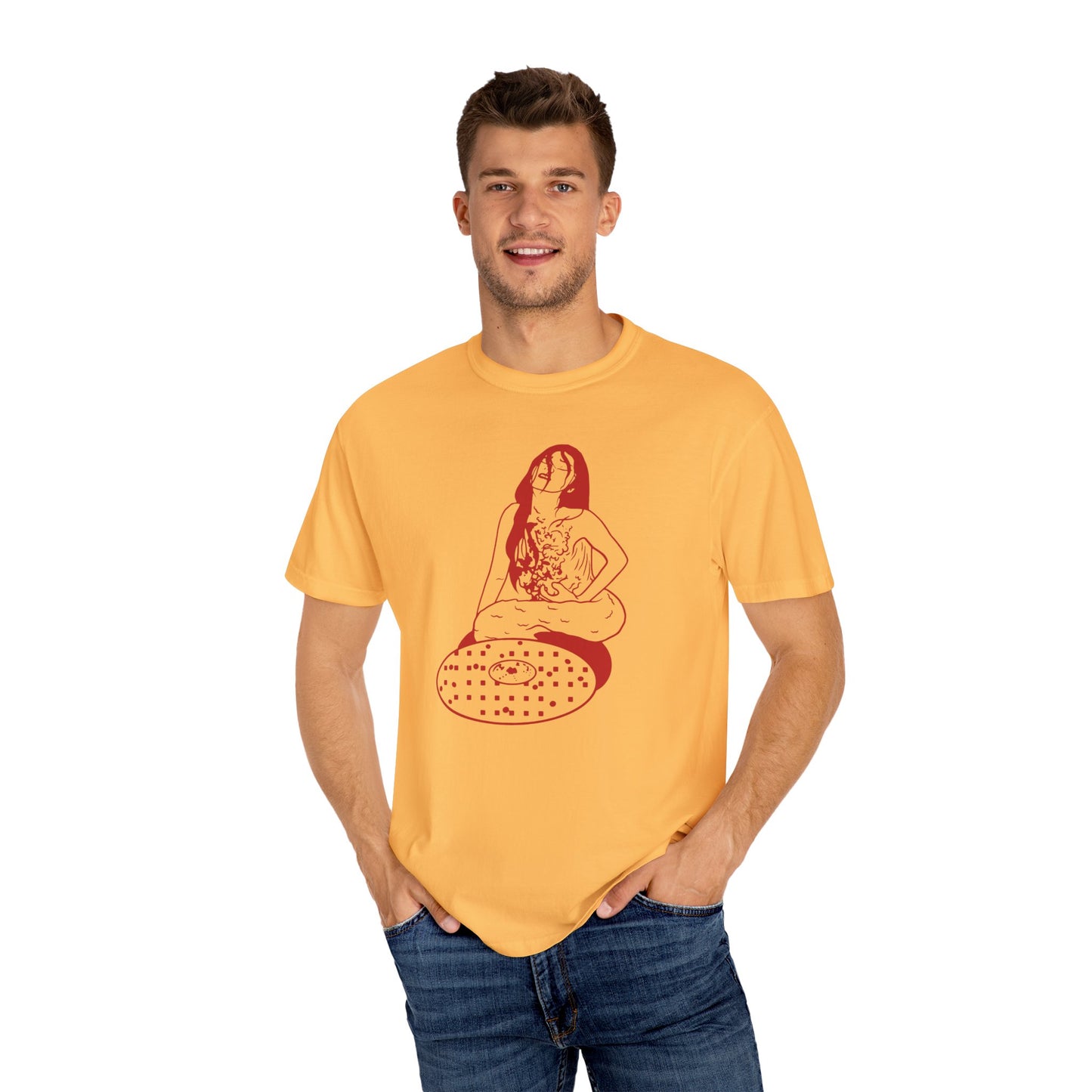 Mermaid in a Manhole (Guinea Pig) Unisex Garment-Dyed T-shirt