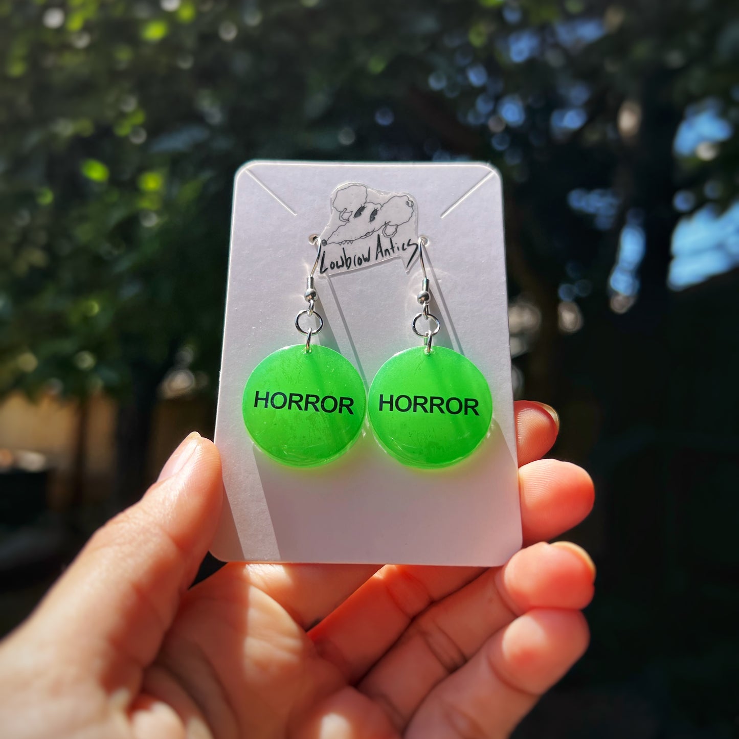 Horror VHS Sticker Glow in the Dark Earrings