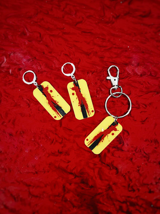 Kill Bill Inspired Blood Splatter Keychains & Earrings (((PRE-ORDER)))