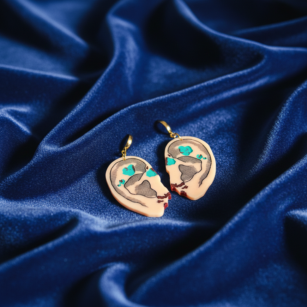 Blue Velvet Inspired Severed Ear Pins, Keychains, and Earrings
