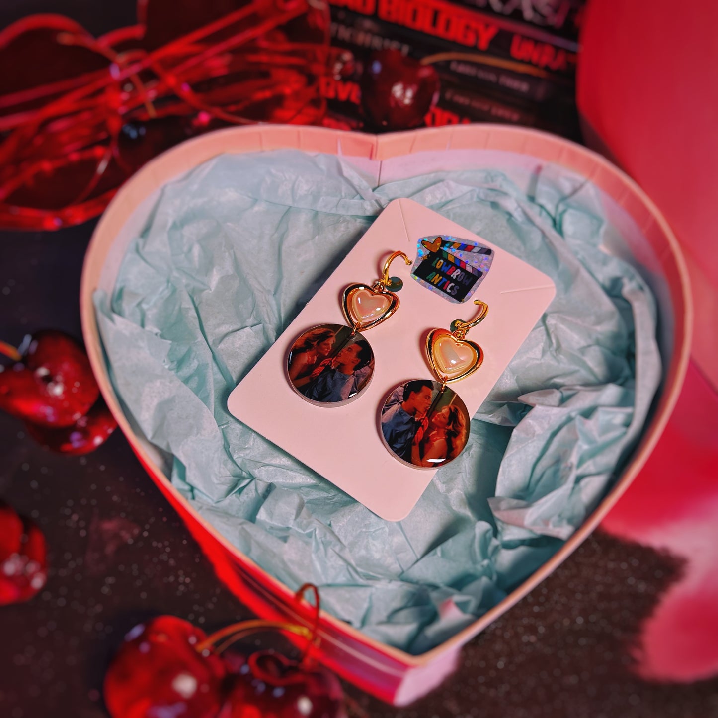 Crybaby Film Still Pearlescent Heart Earrings