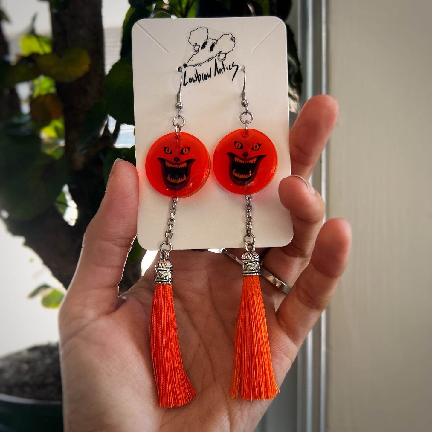 Hausu Neon UV Reactive Tassel Earrings