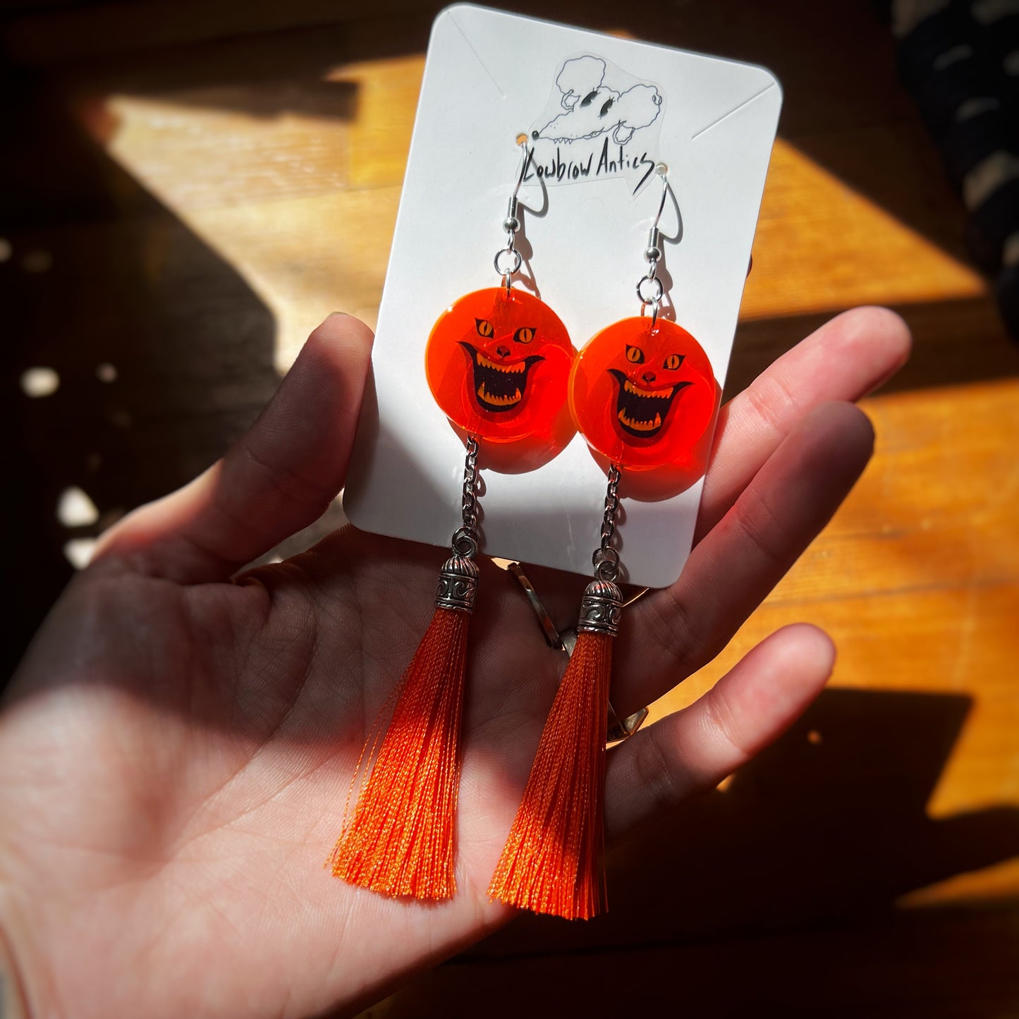 Hausu Neon UV Reactive Tassel Earrings