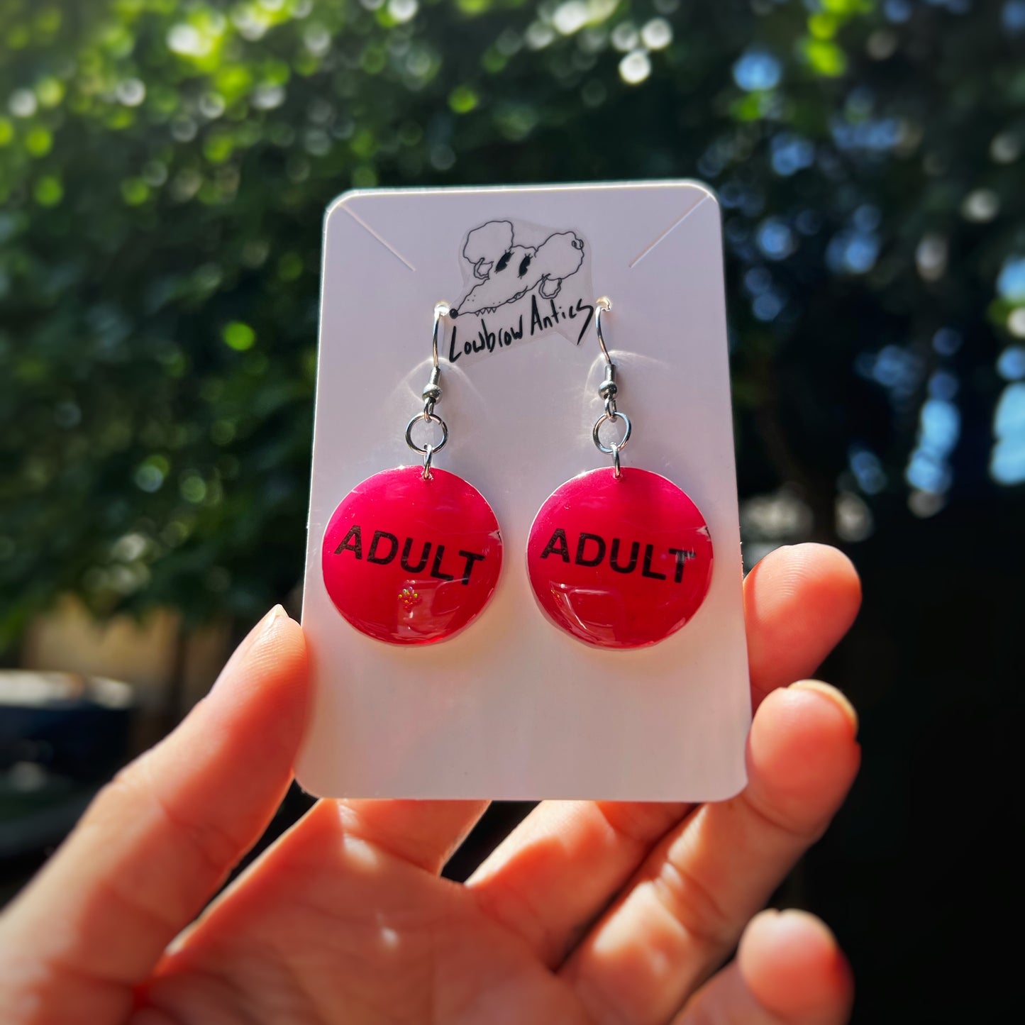 ADULTS VHS Rental Sticker Earrings