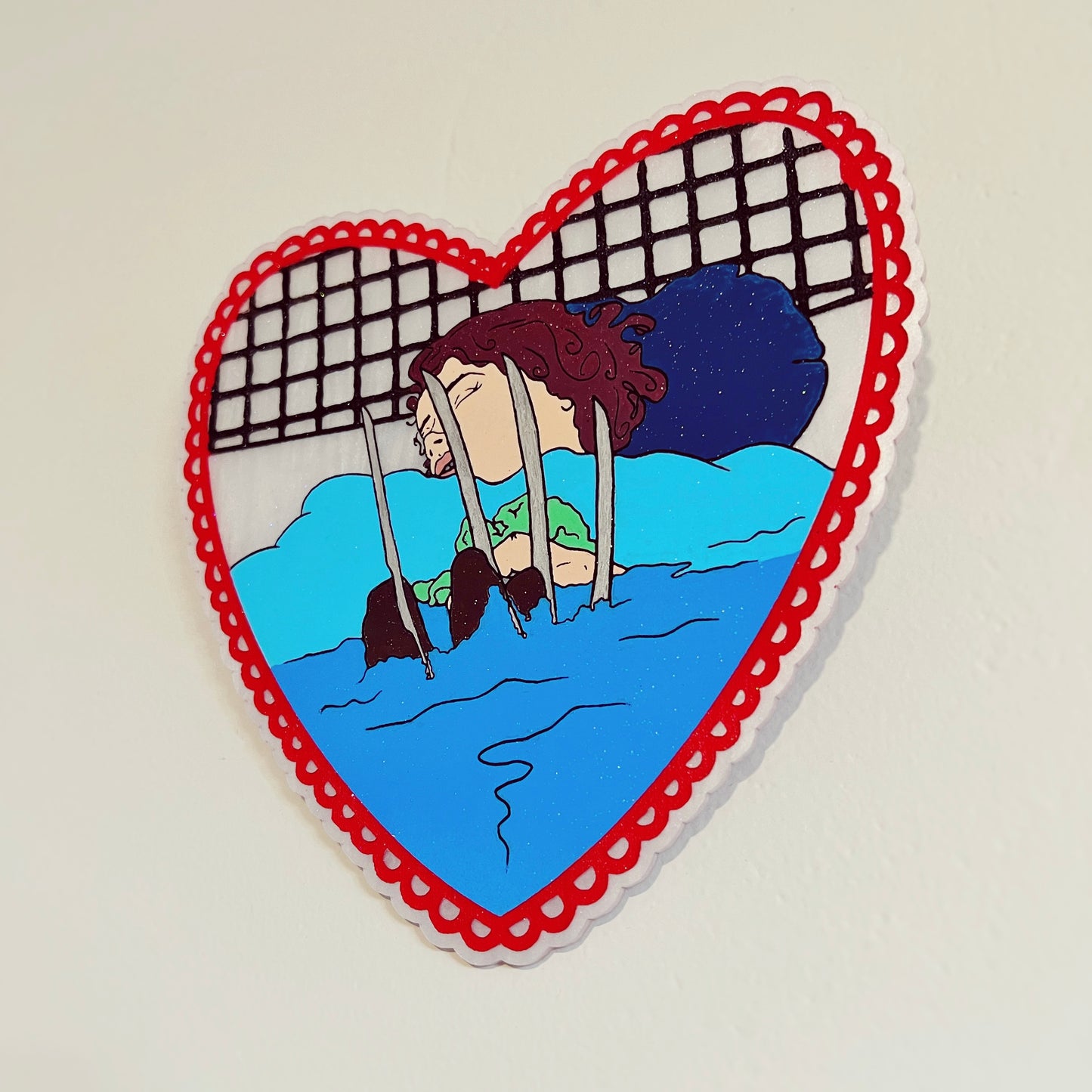 A Nightmare on Elm Street Bath Heart Wall Art