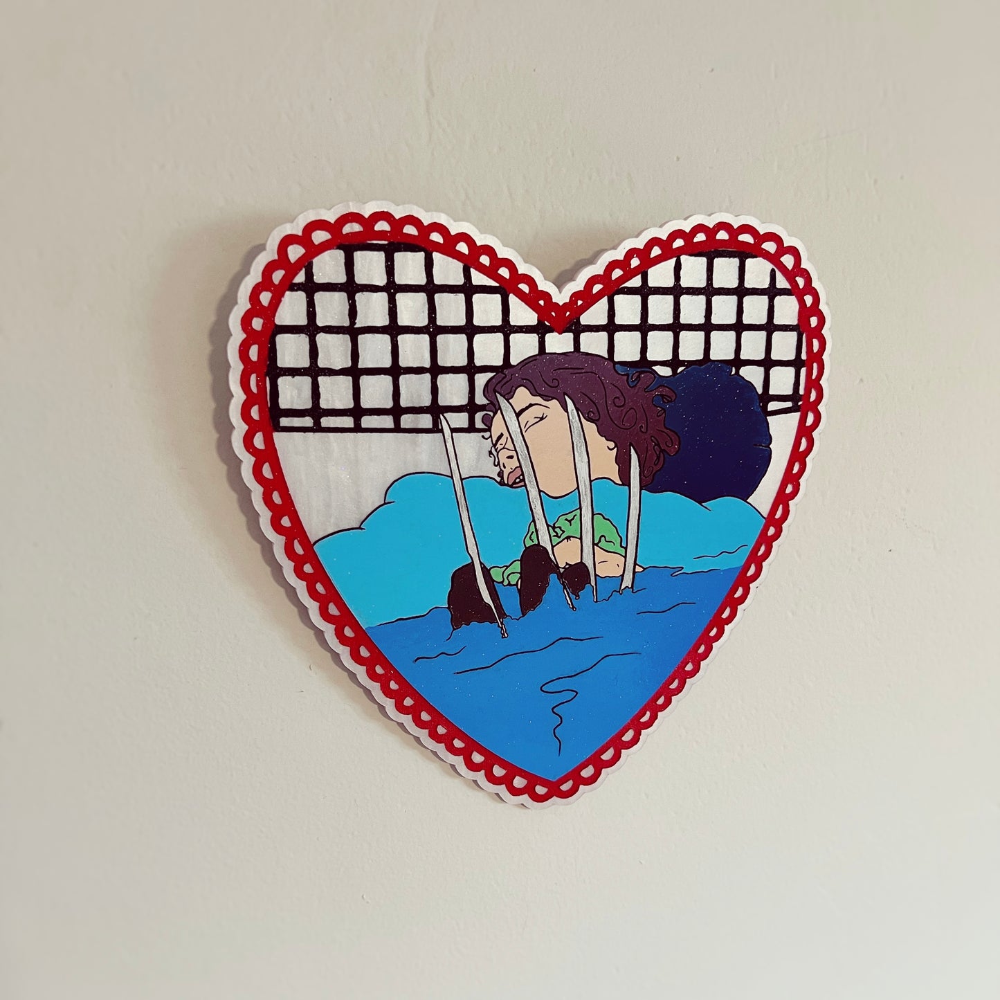 A Nightmare on Elm Street Bath Heart Wall Art