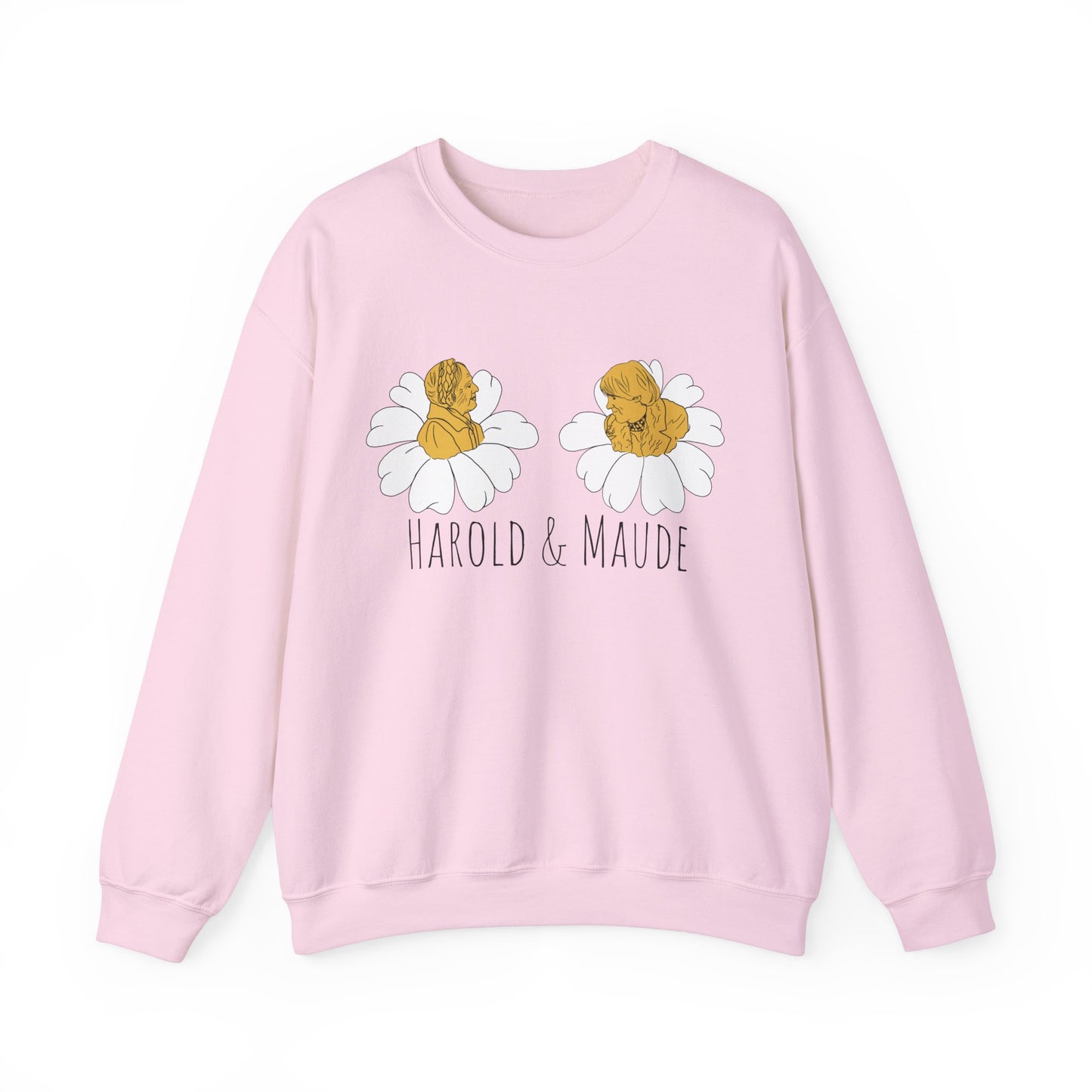 Harold & Maude unisex crewneck sweatshirt featuring a nostalgic, minimalist design for fans of the cult classic film.