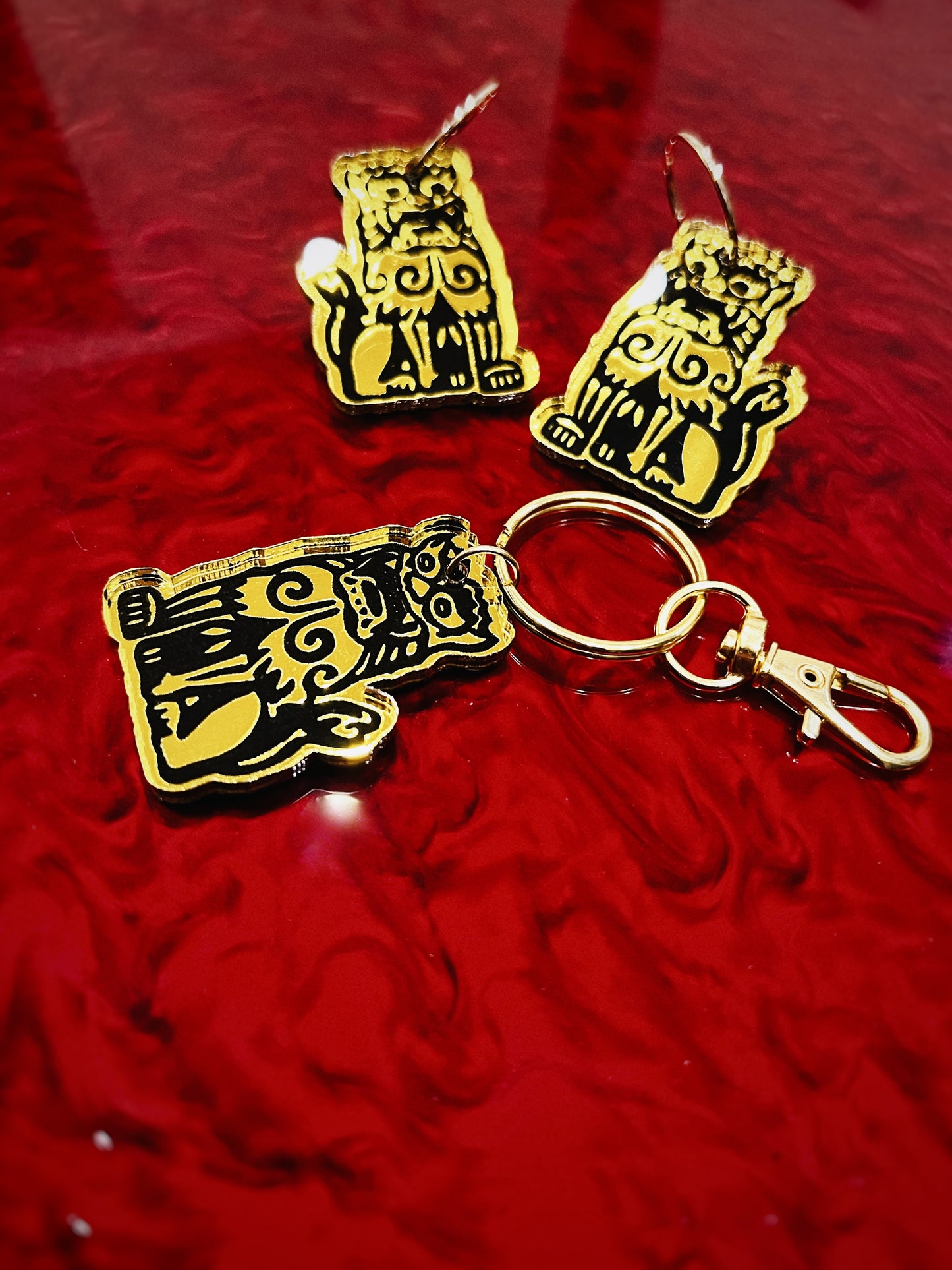 Kill Bill Inspired Hattori Hanzo Lion Keychains & Earrings (((PRE-ORDER)))