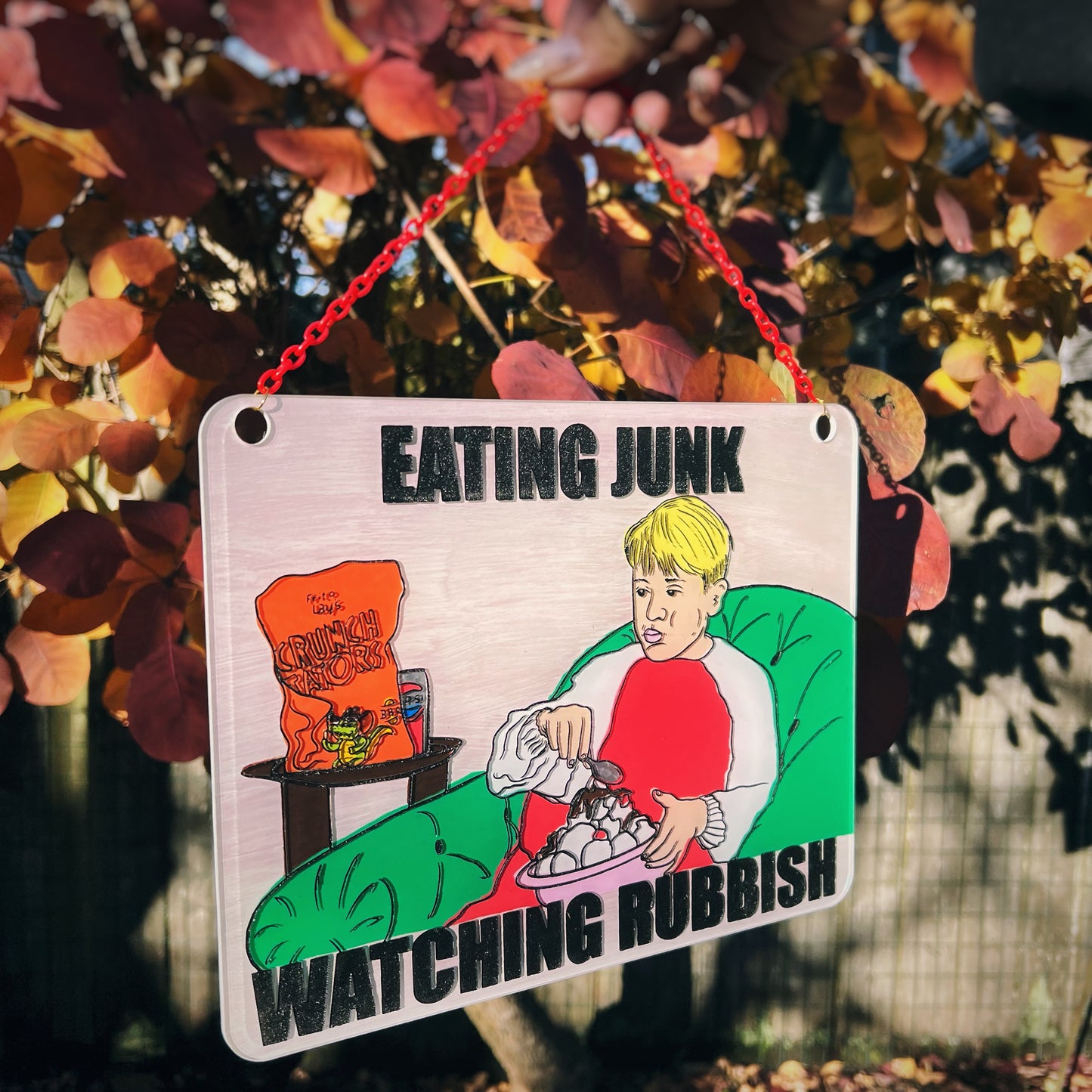 Home Alone Inspired "Eating Junk, Watching Rubbish" Decor