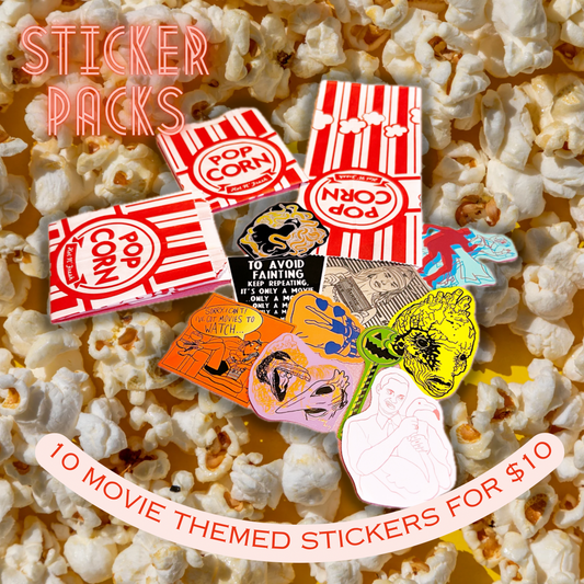 Movie Themed Sticker Pack - 10 Stickers